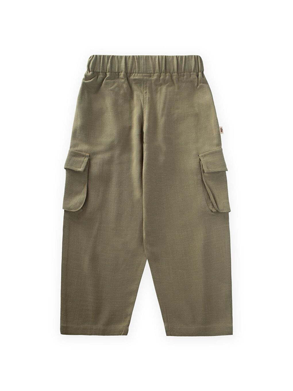 Haki Kız Çocuk Keten Pantolon-1