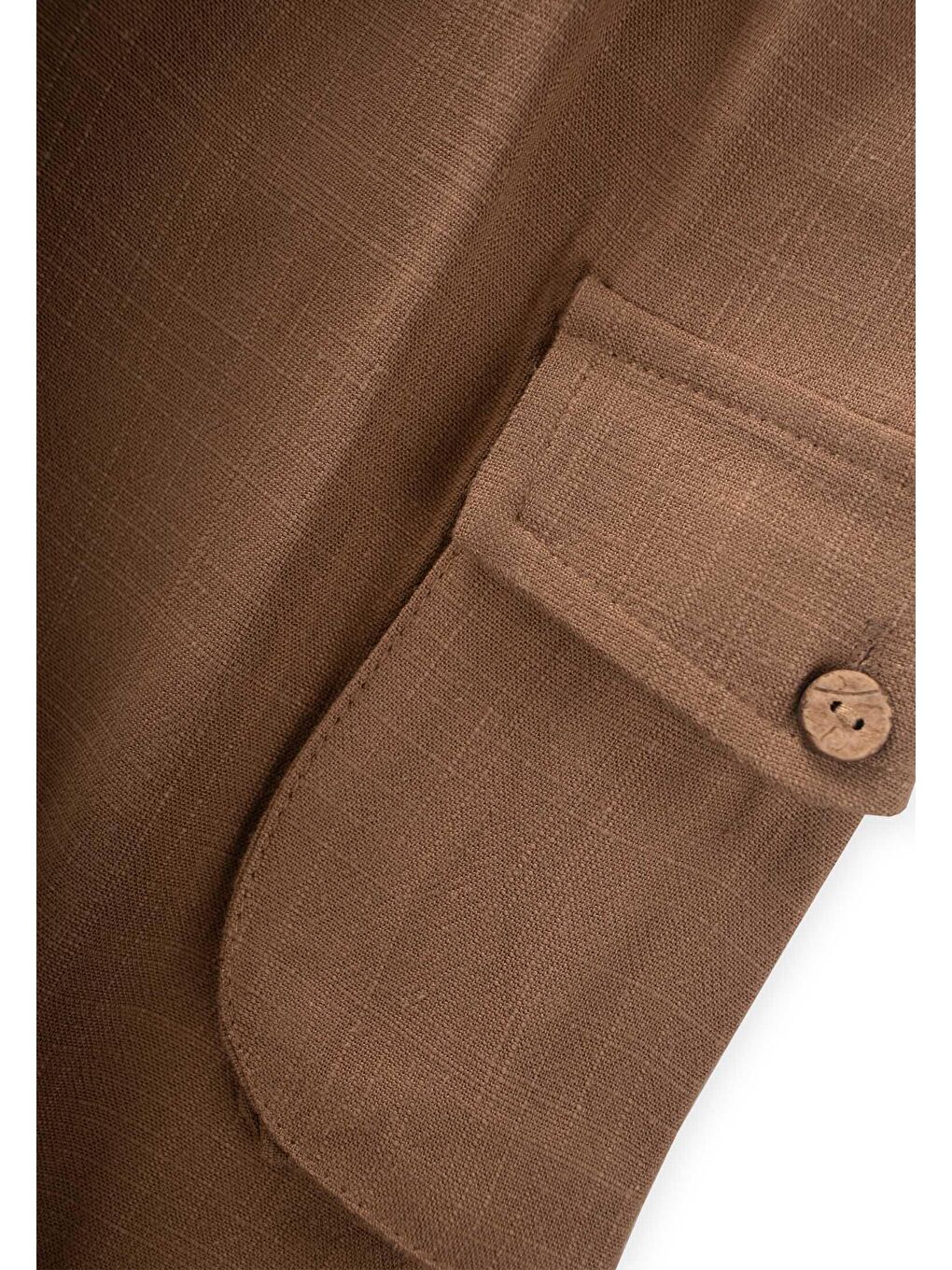 Bej Kız Çocuk Keten Pantolon-2