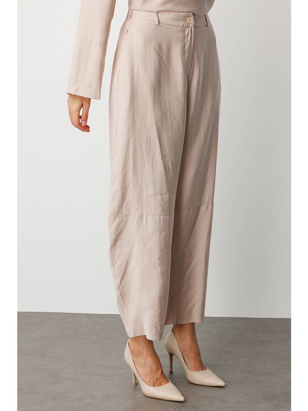Şalvar Kesim Modal Karışımlı Bej Rengi Pantolon-3