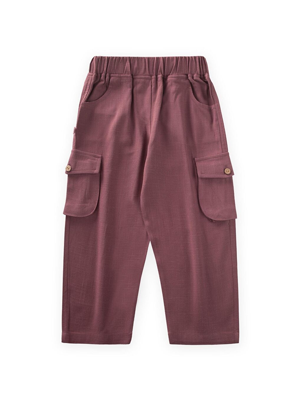 Mürdüm Kız Çocuk Keten Pantolon