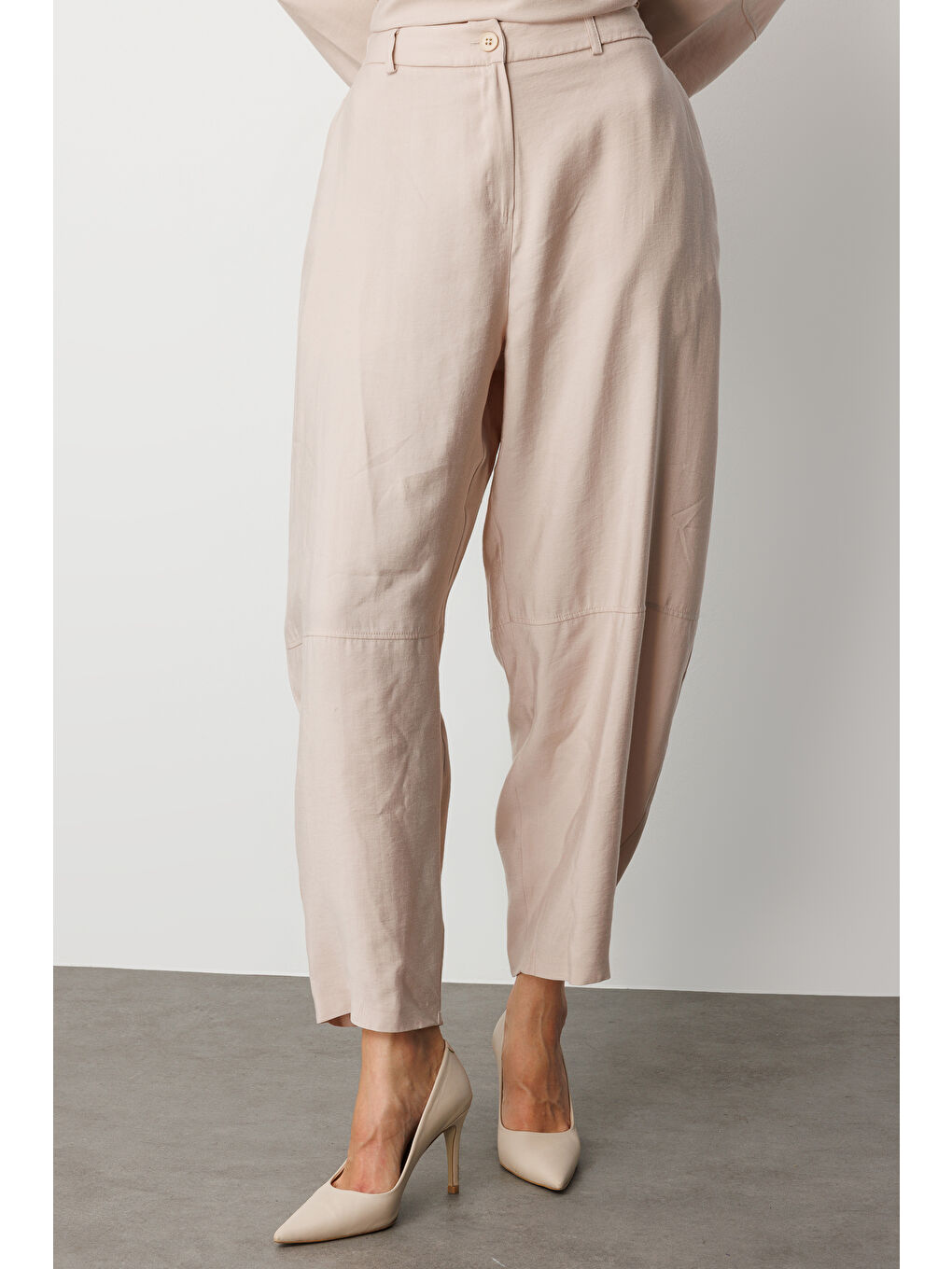 Şalvar Kesim Modal Karışımlı Bej Rengi Pantolon-4