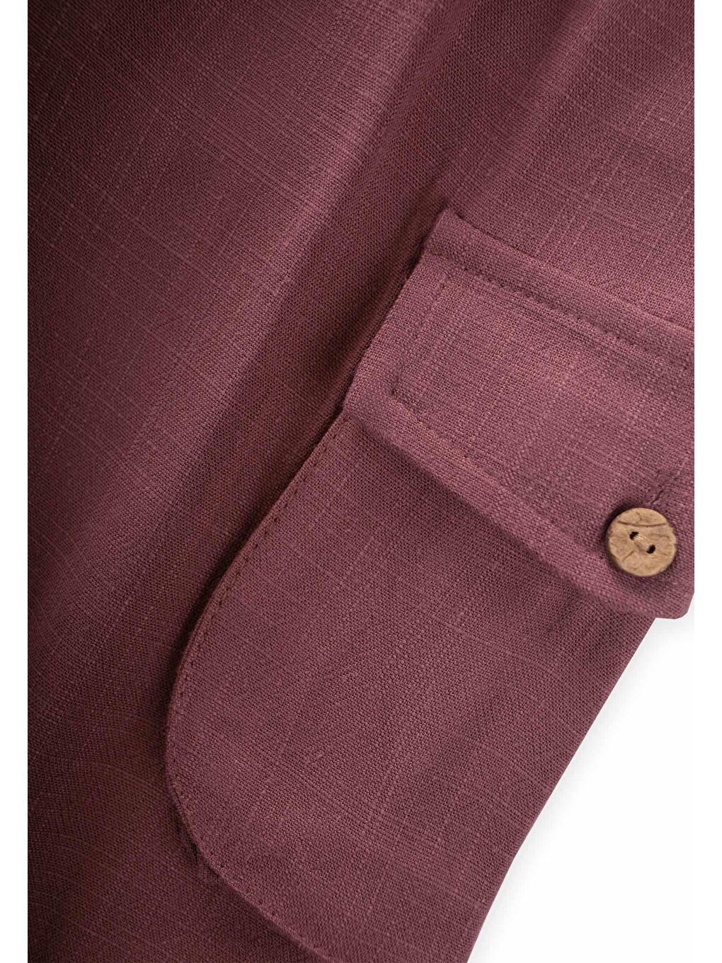 Mürdüm Kız Çocuk Keten Pantolon-2