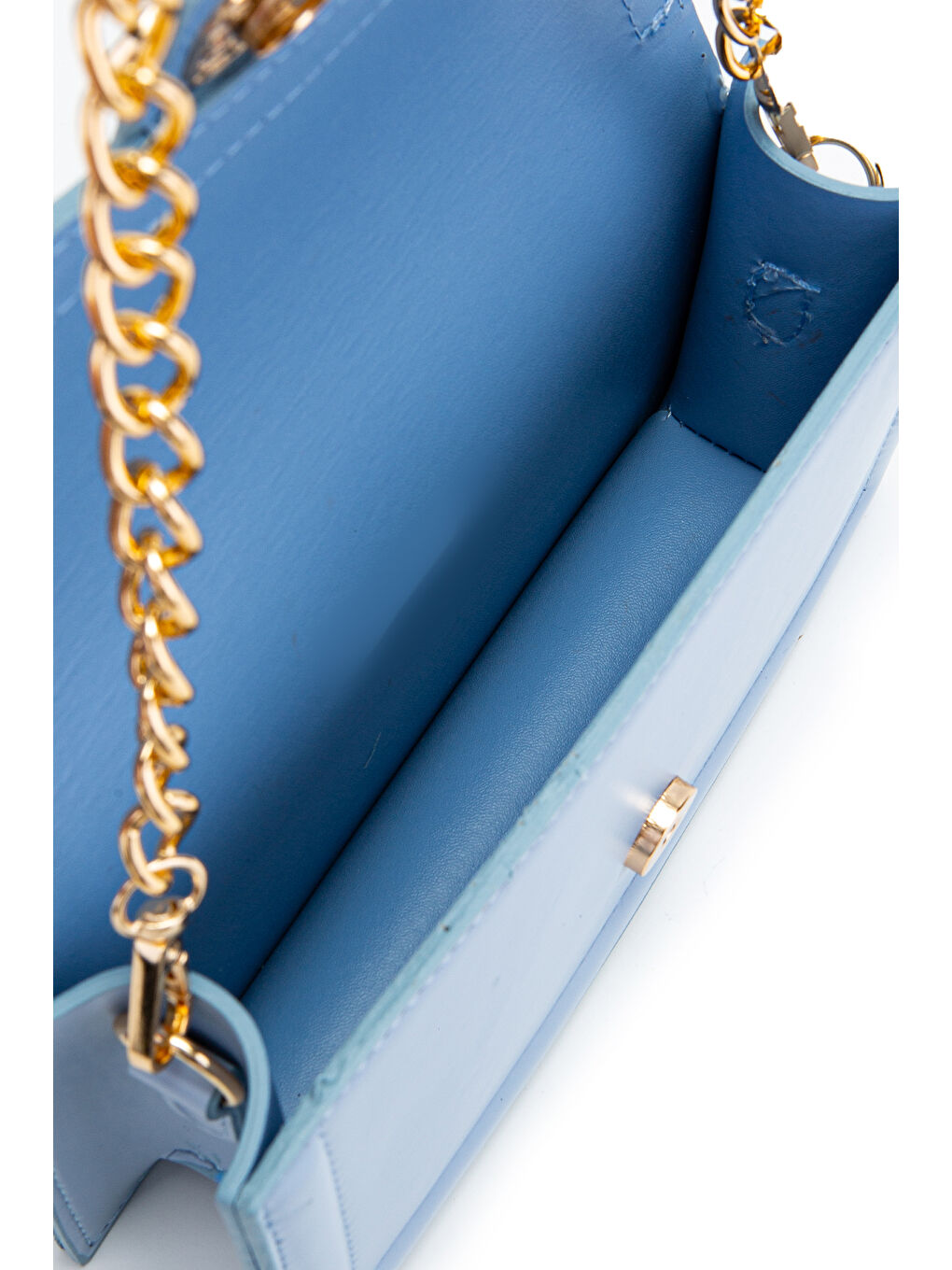 Uzun Askılı Suni Deri Kadın Çapraz Çanta Darla Bebe Mavi-4