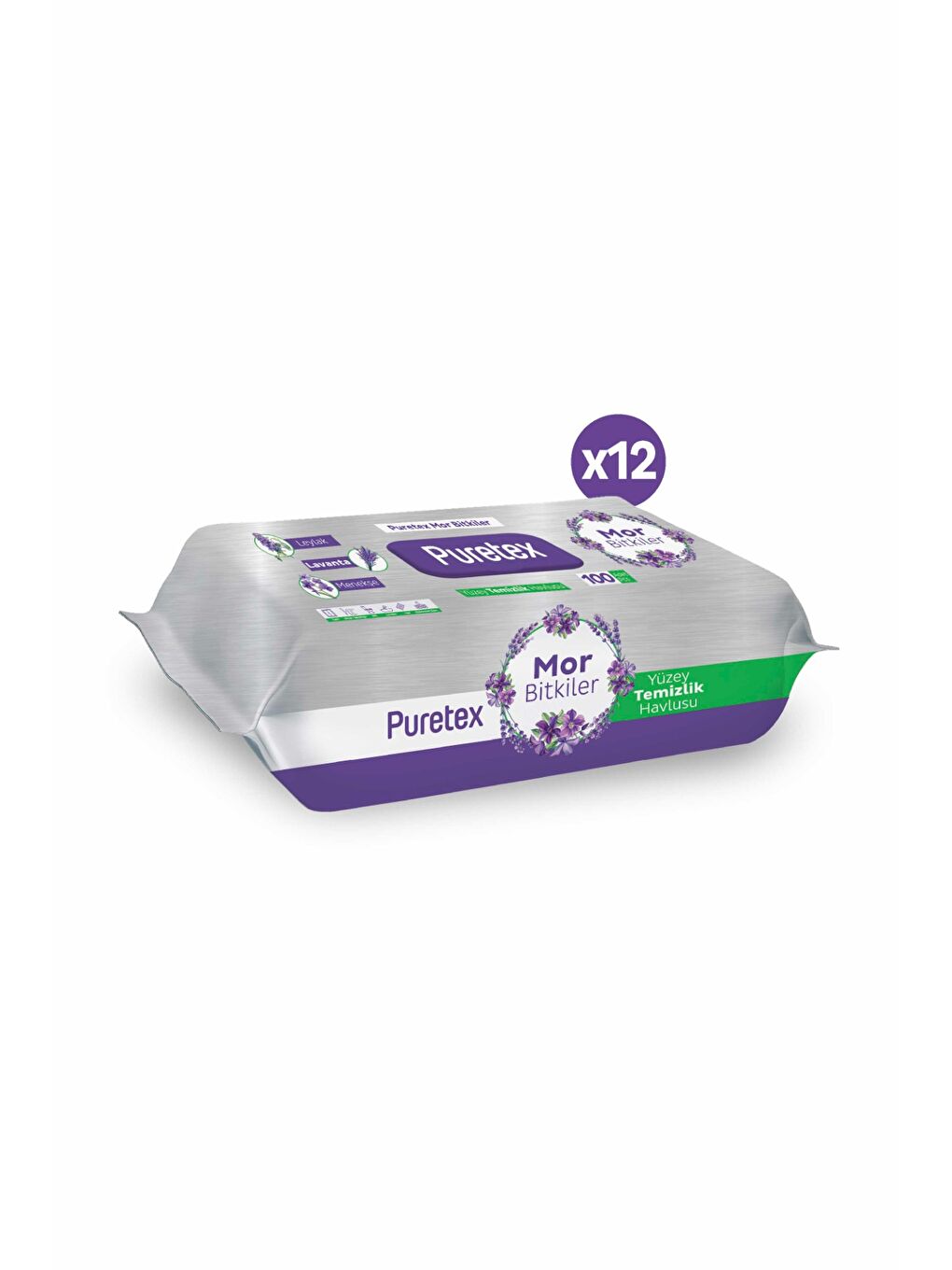 Yüzey Temizlik Havlusu Mor Bitkiler 12x100 (1200 Yaprak)-1