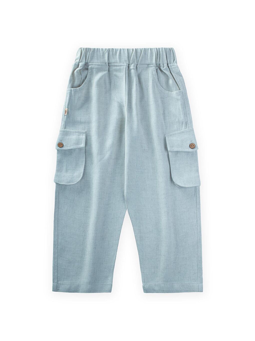 Mavi Kız Çocuk Keten Pantolon