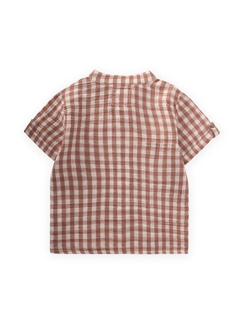 Kahverengi Pöti Kare Desenli Gömlek 1-8 Yaş A Kahve-1