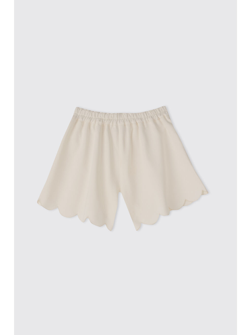 Kız Çocuk Paçası Dilimli Beyaz Şort-1