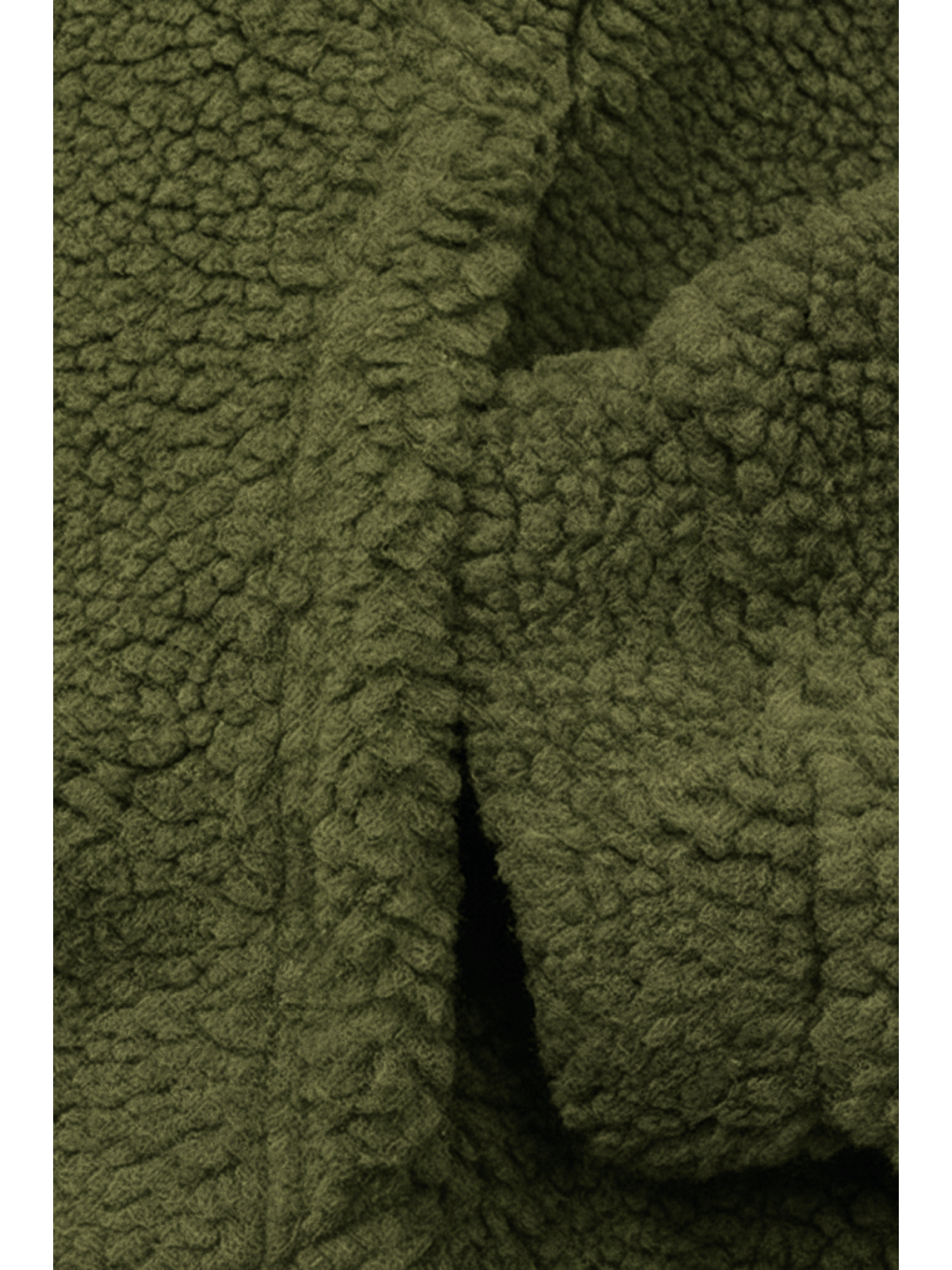 Haki Genıus Store Erkek Kapüşonlu Polar Sherpa Kuzu Kumaş İçi Şardonlu Kapüşonlu Sweatshırt SHERPA-KAP-2