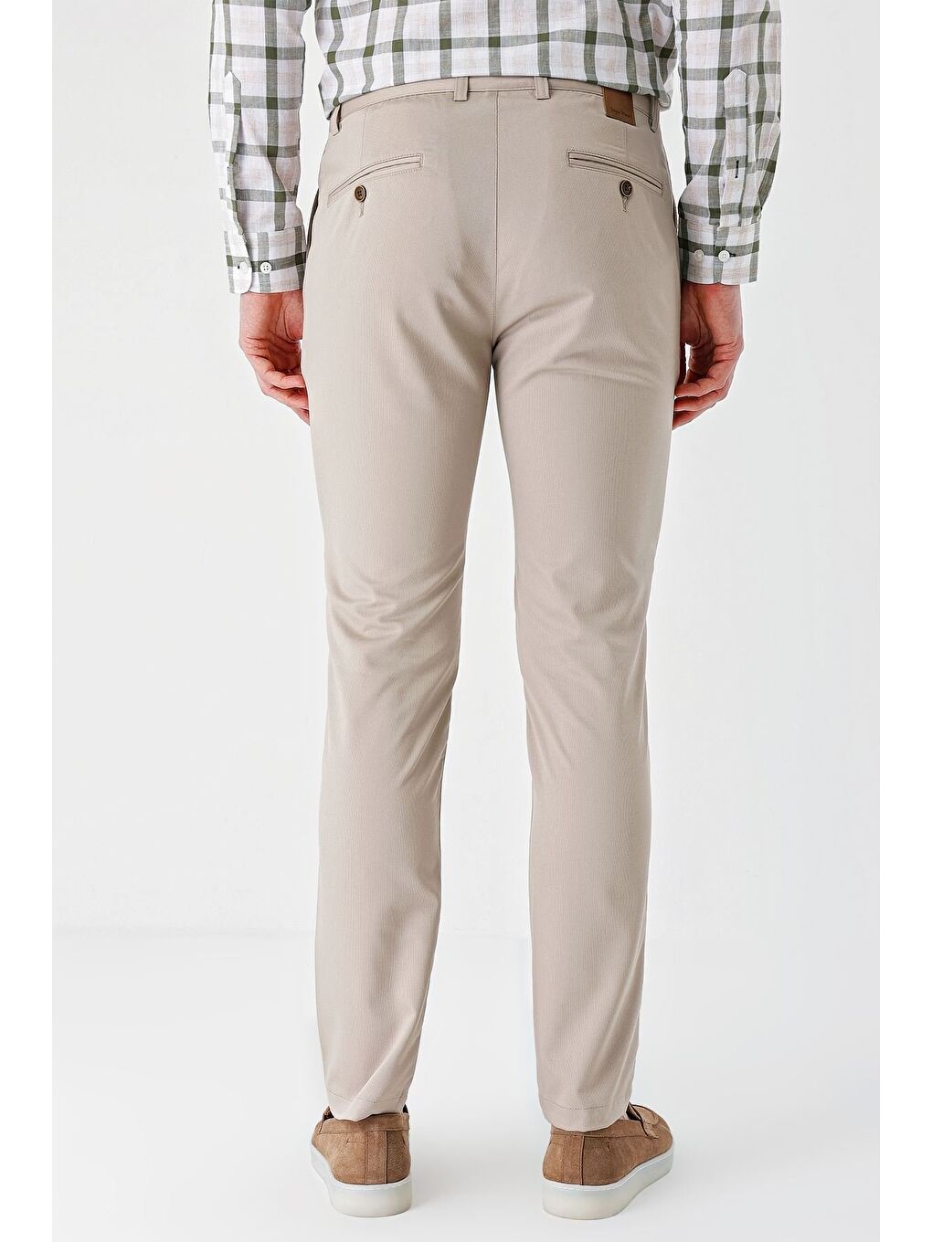 Koyu Bej Esnek Yandan Cepli Casual Slim Fit Chino Pantolon 1003240113-4