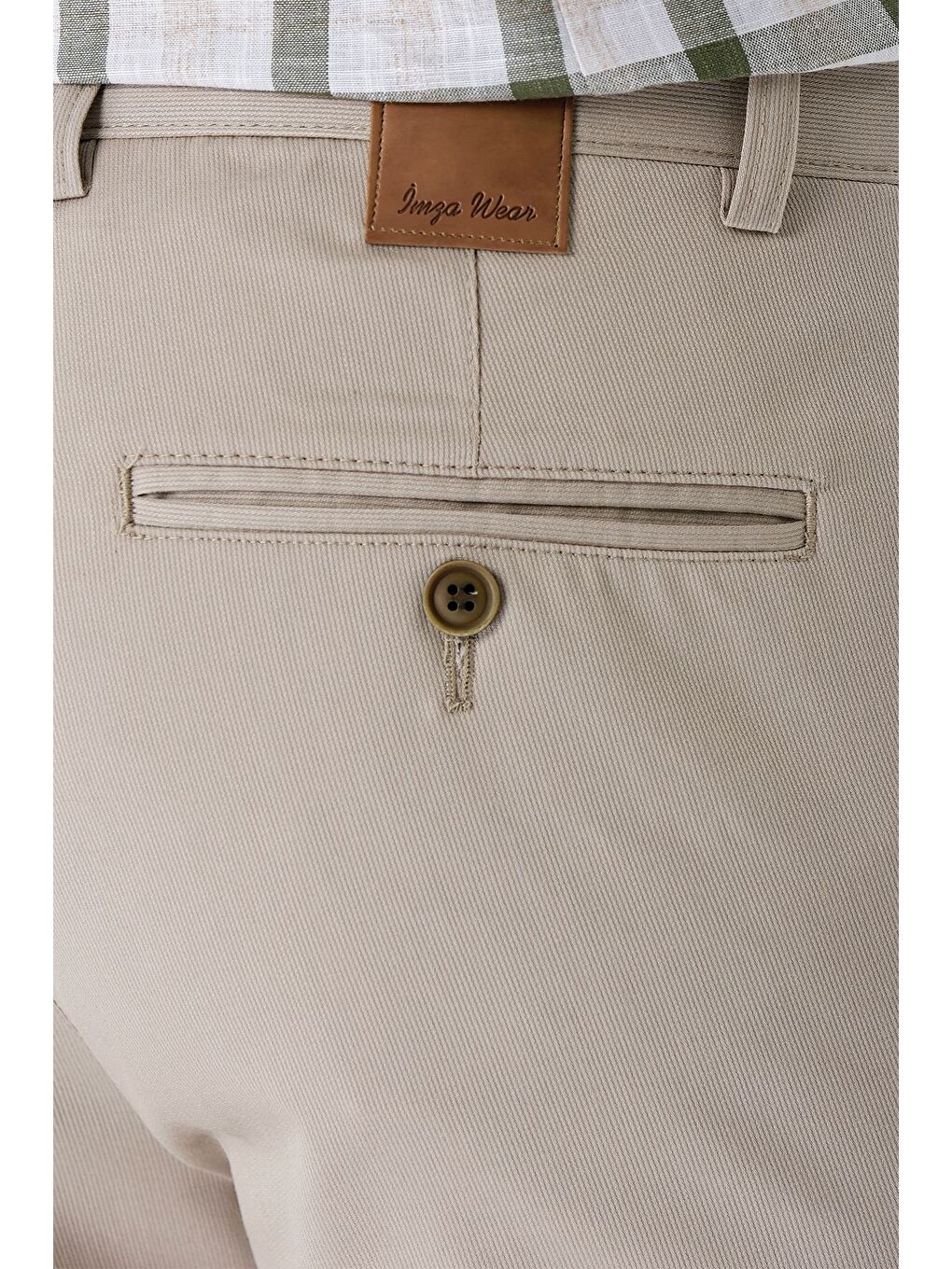 Koyu Bej Esnek Yandan Cepli Casual Slim Fit Chino Pantolon 1003240113-5