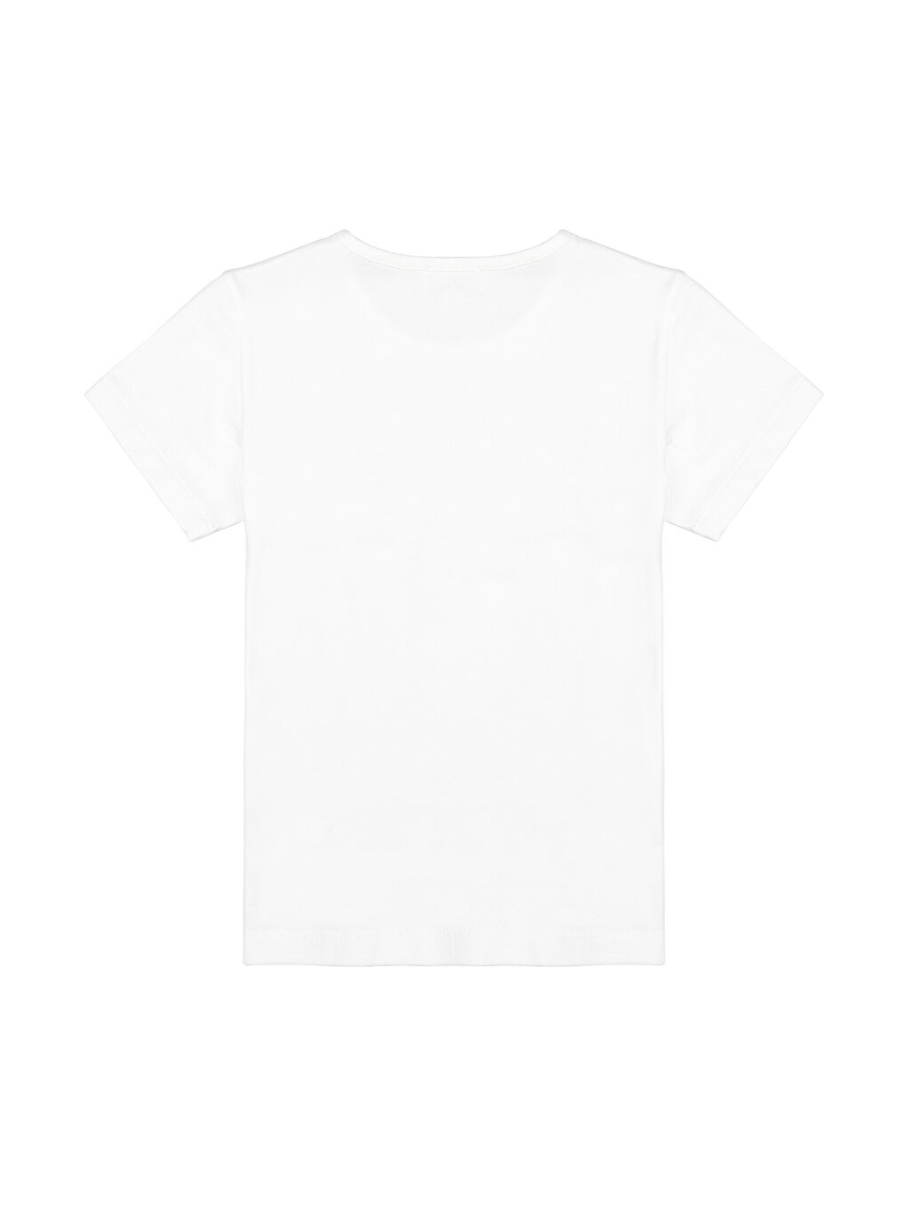 Kız Çocuk Kalp Baskılı Kız Çocuk Tişört  2-6 Yaş Beyaz-3