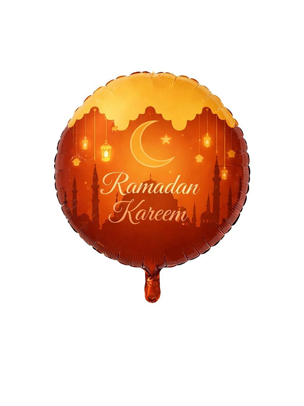 Turuncu Ramazan Dekorasyonu 18 İnç Ramadan Kareem Folyo Balon-1