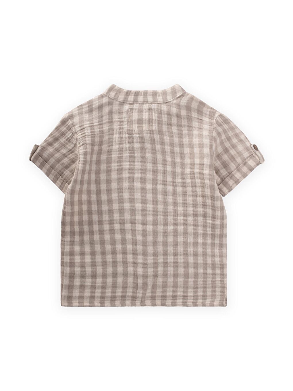 Bej Pöti Kare Desenli Gömlek 1-8 Yaş Vizon-1