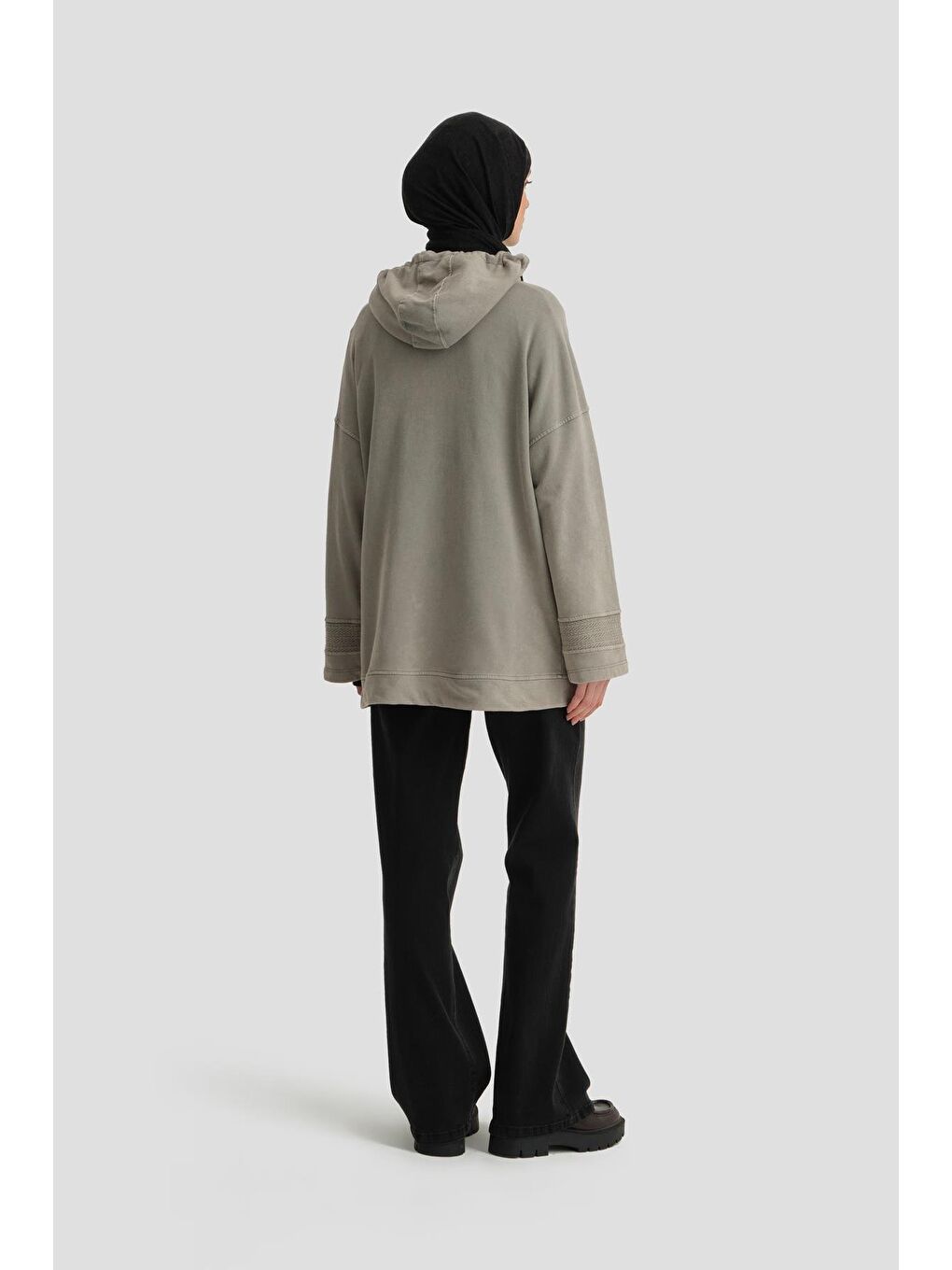 Karışık Yıkama Efektli Sweat 24Kd6804 Vizon-4