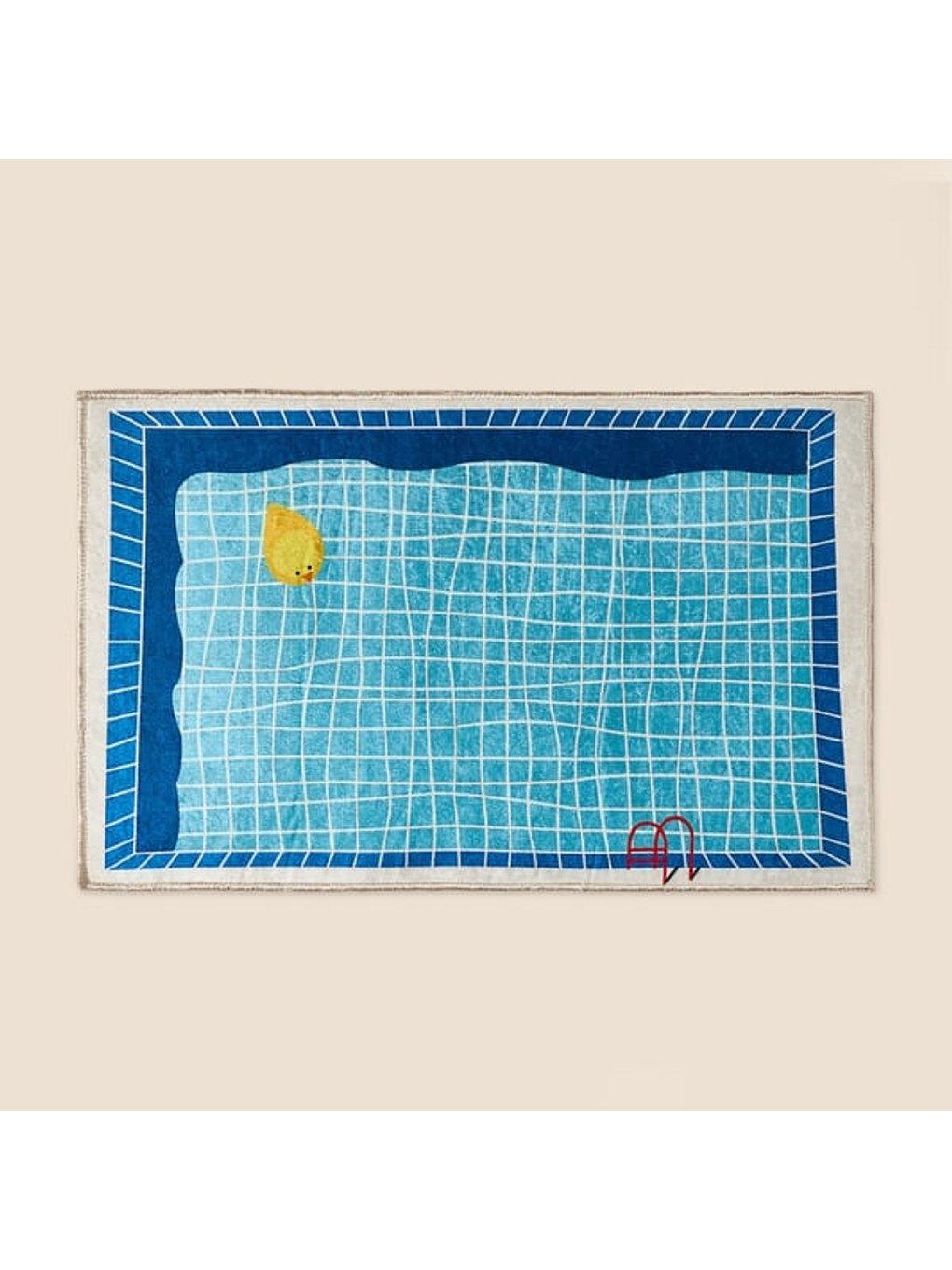 Soft Havuz Desenli Banyo Paspası - Mavi - 50x80 Cm-1