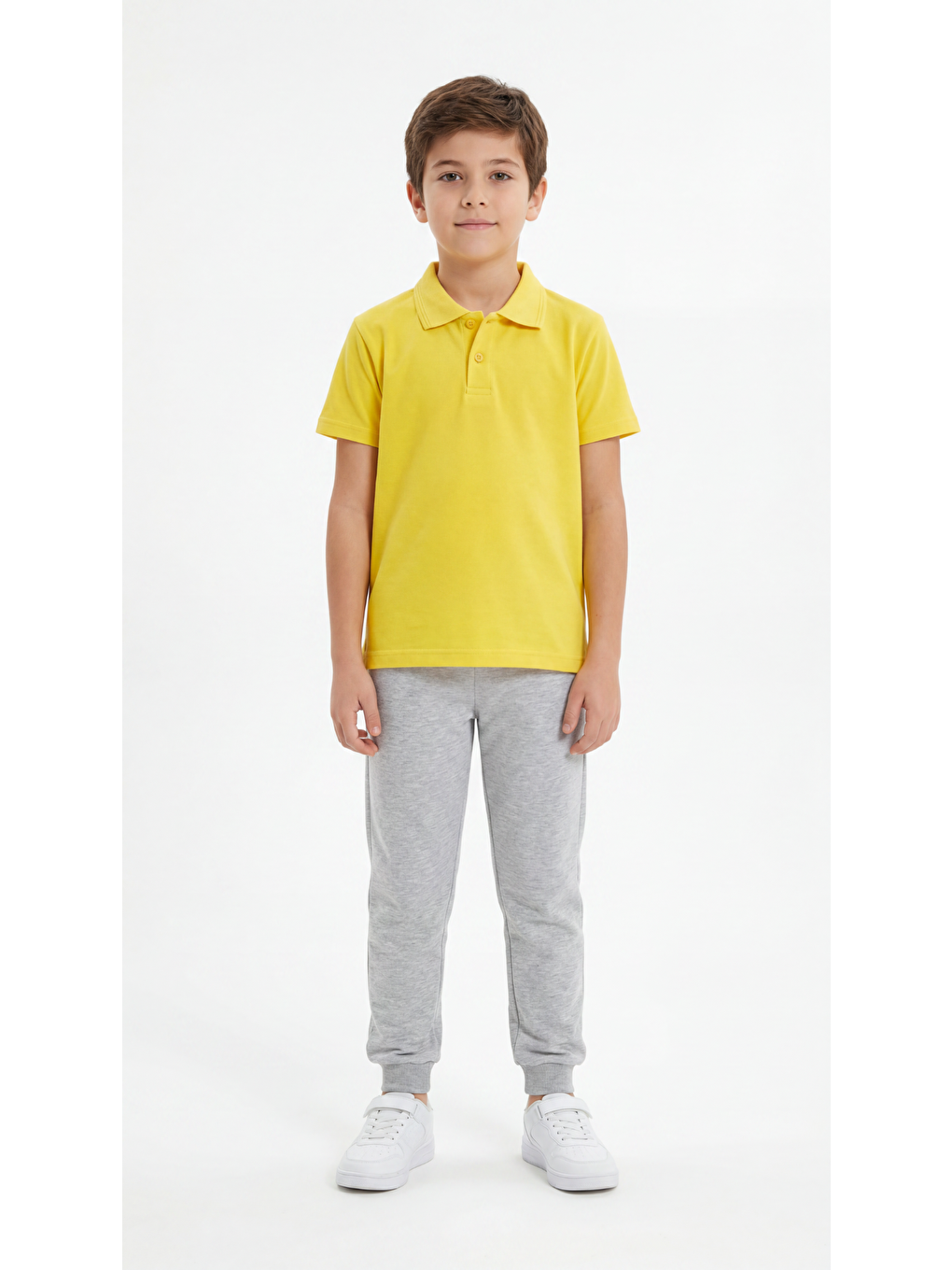Sarı Erkek Çocuk Okul Kısa Kol Polo Yaka Lakost