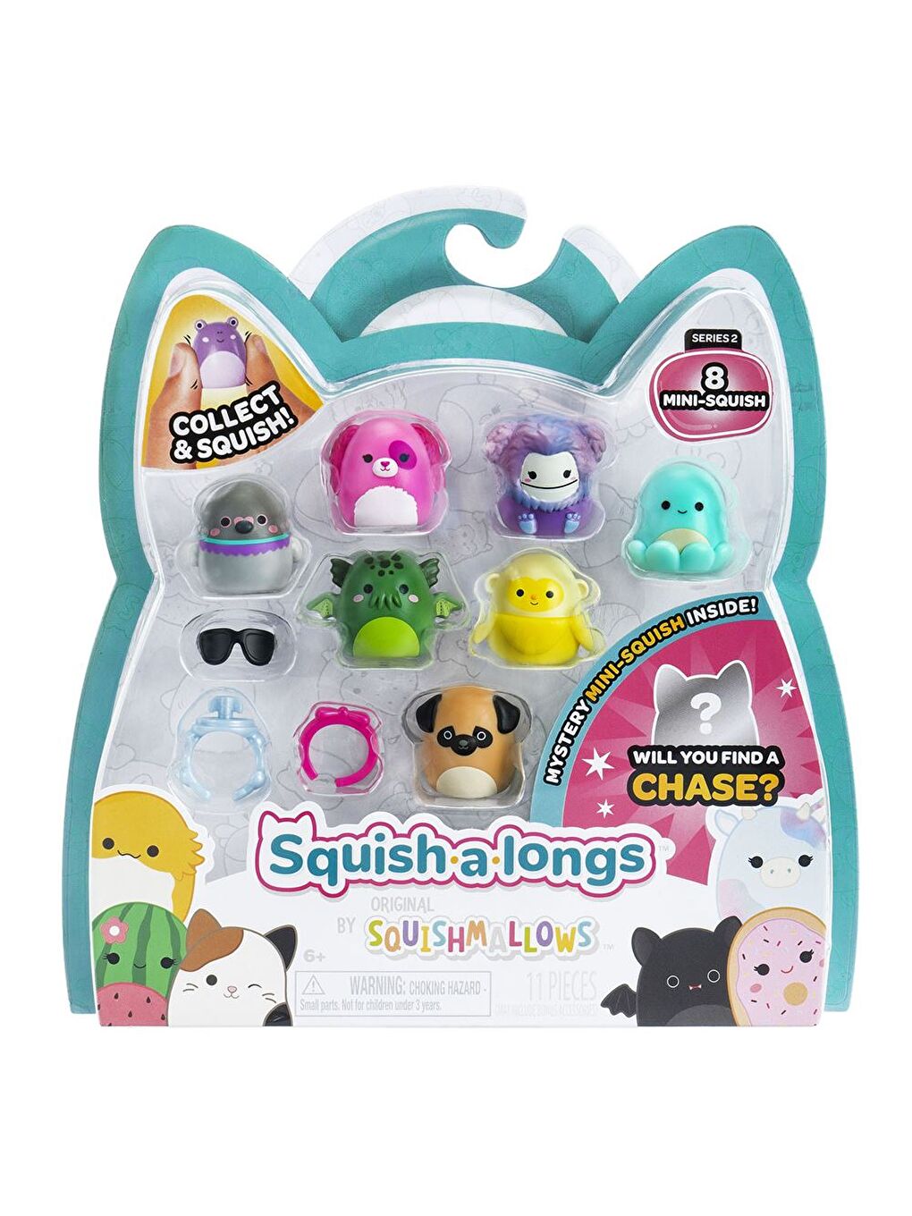 Squish-a-longs 8 Figür + Yüzük Set Seri 2 AL0024