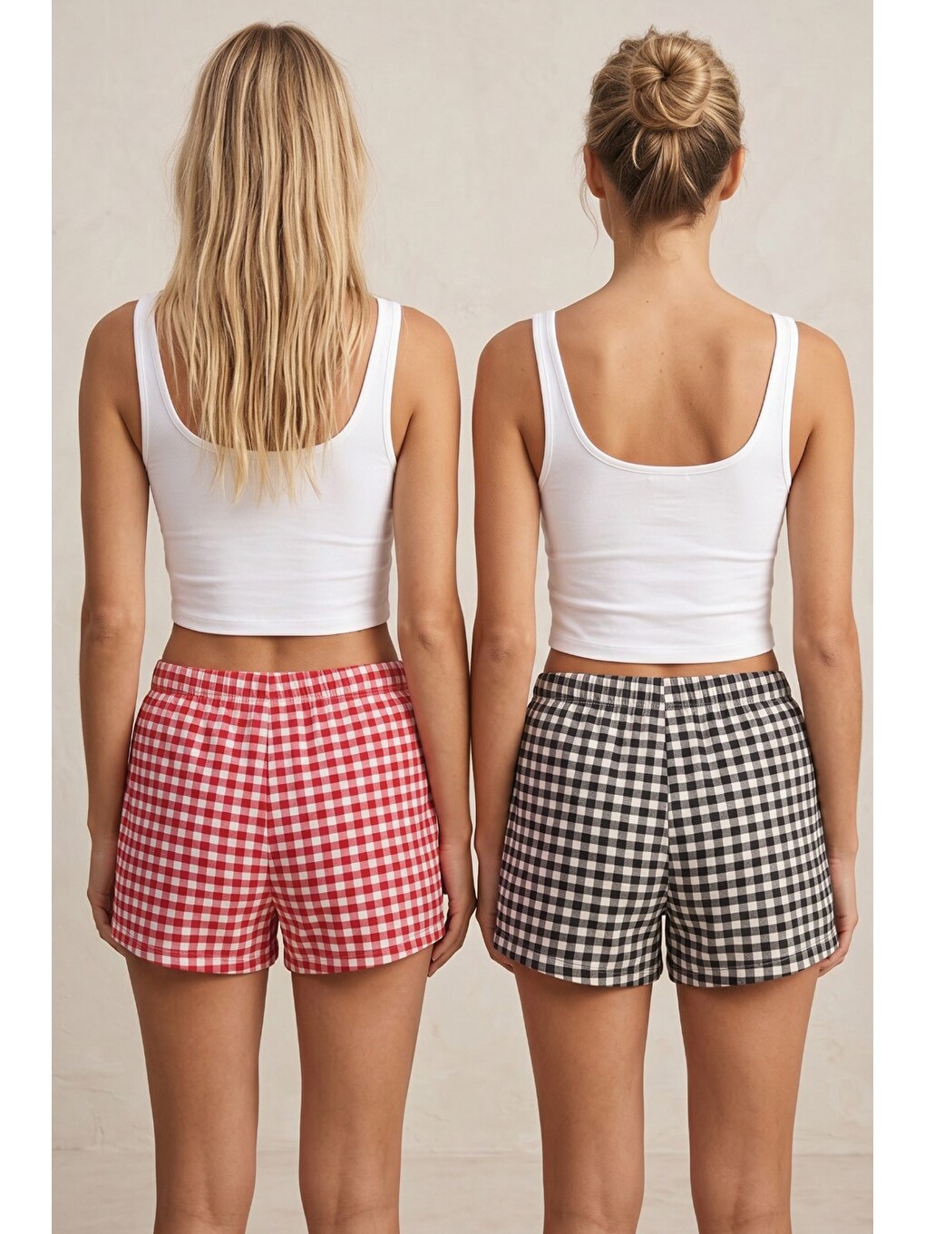 Karışık 2'li Mevsimlik İnce Örme Şortlu Pijama Altı 8064-5