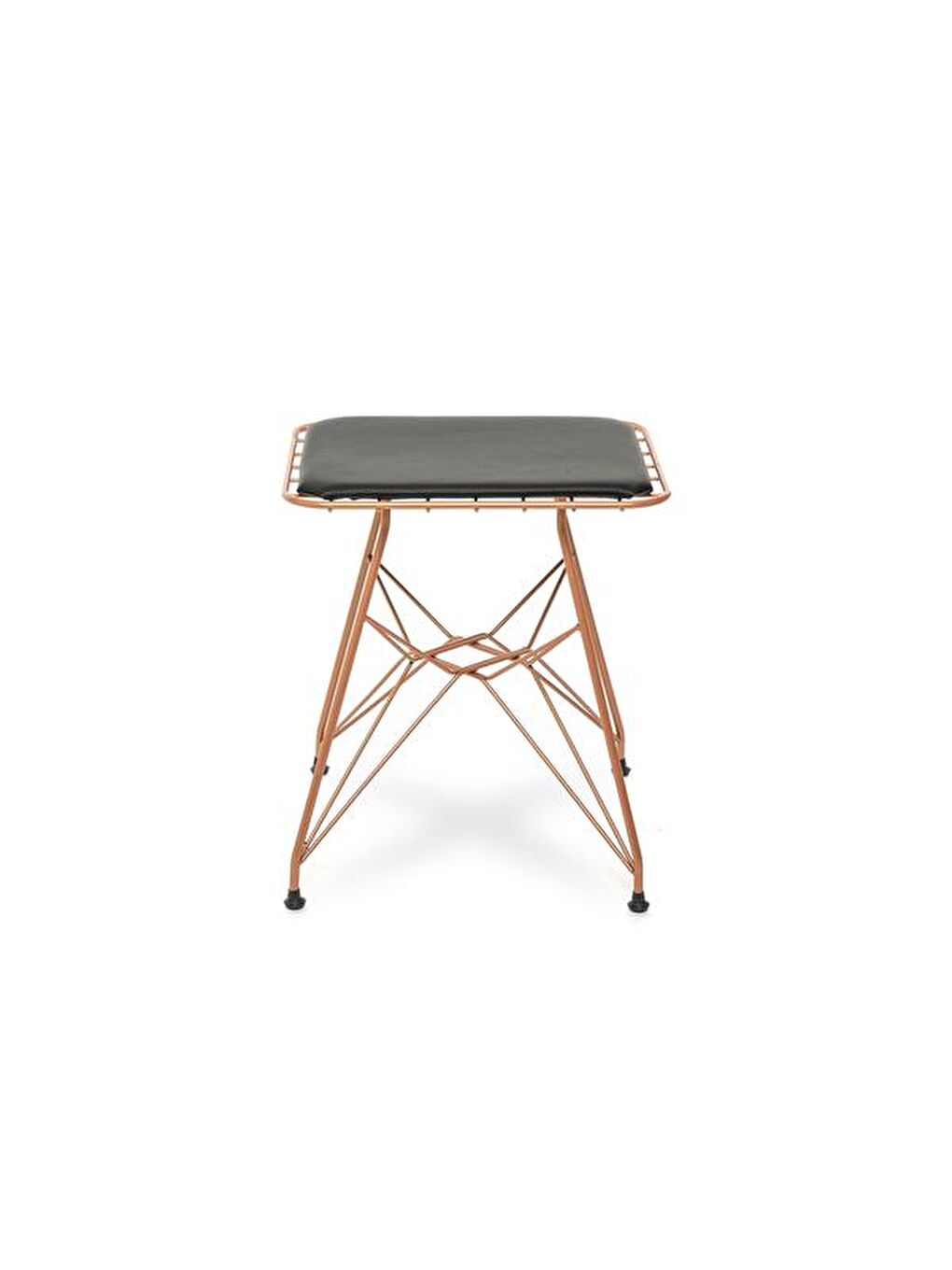 Tel Tabure - Siyah / Bakır - 45x34x44 cm-1