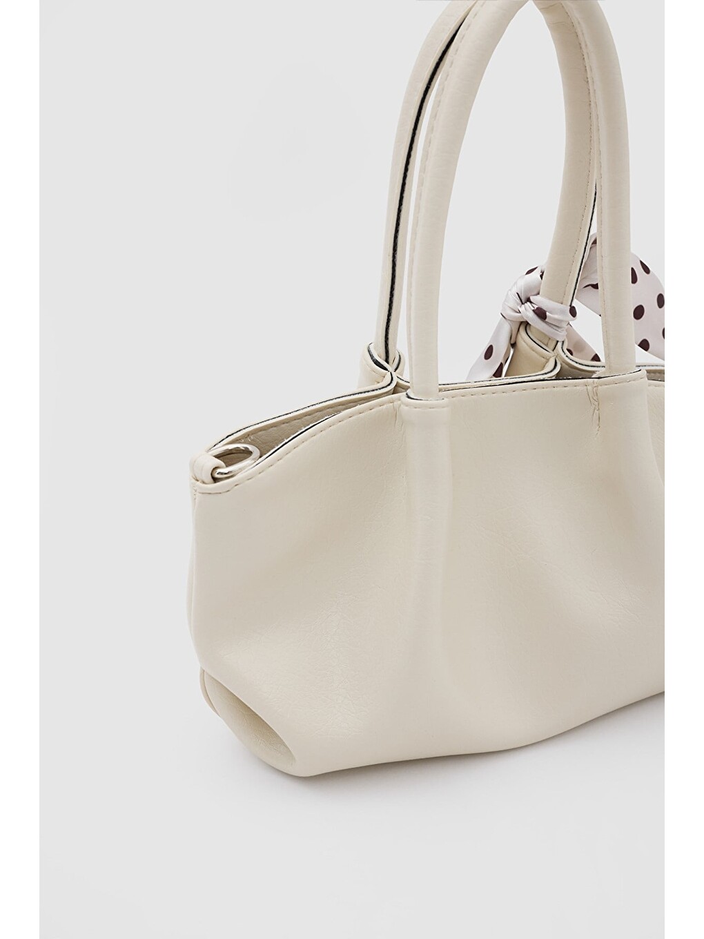Ekru Pier Fular Detaylı El Ve Çapraz Çanta Krem-3