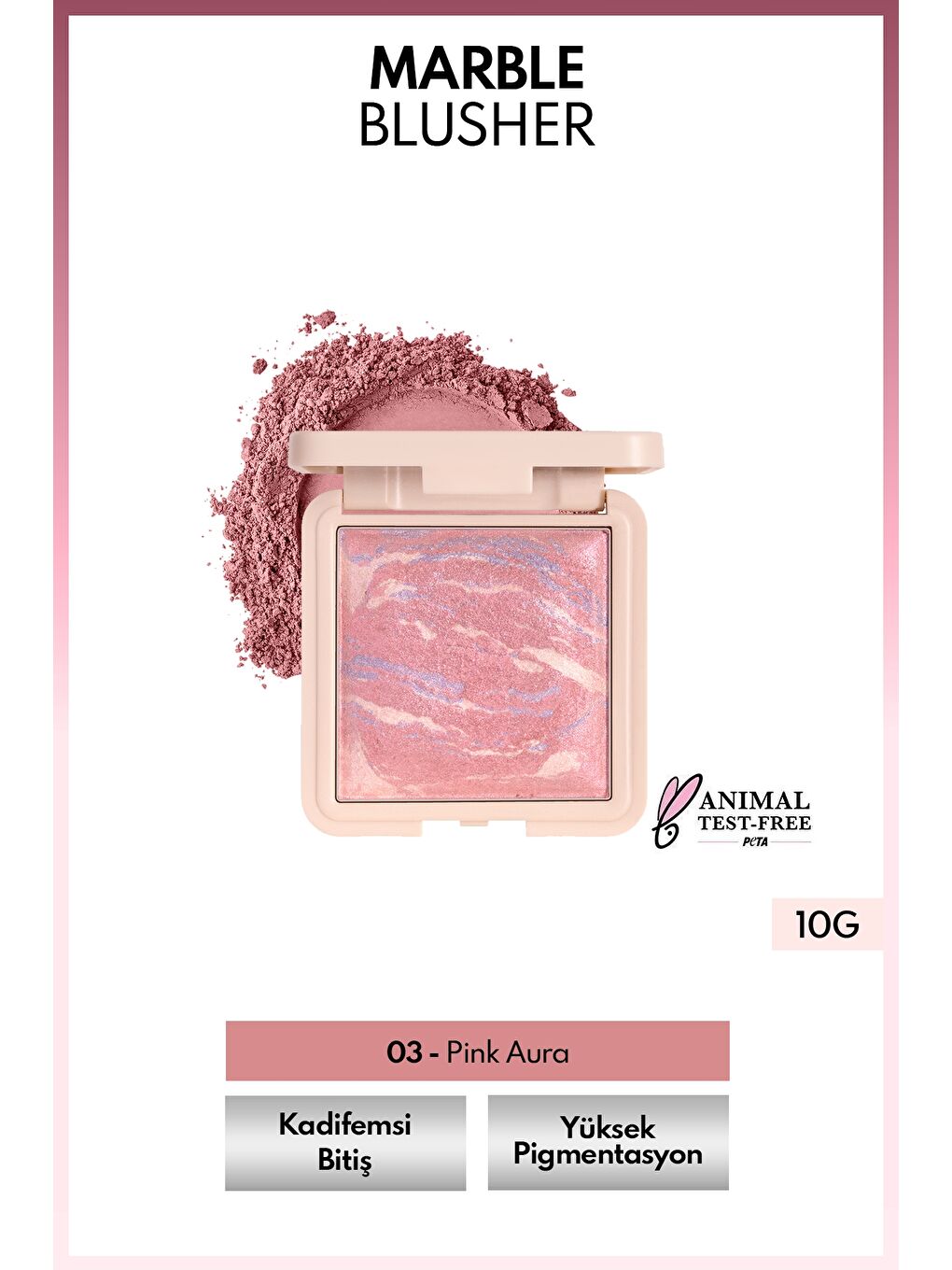 Marble Baked Blusher Fırınlanmış Allık - 03 Pink Aura