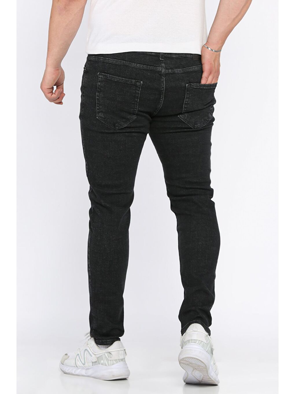 Antrasit Fermuarlı Erkek Slim Fit Jean Pantolon-2
