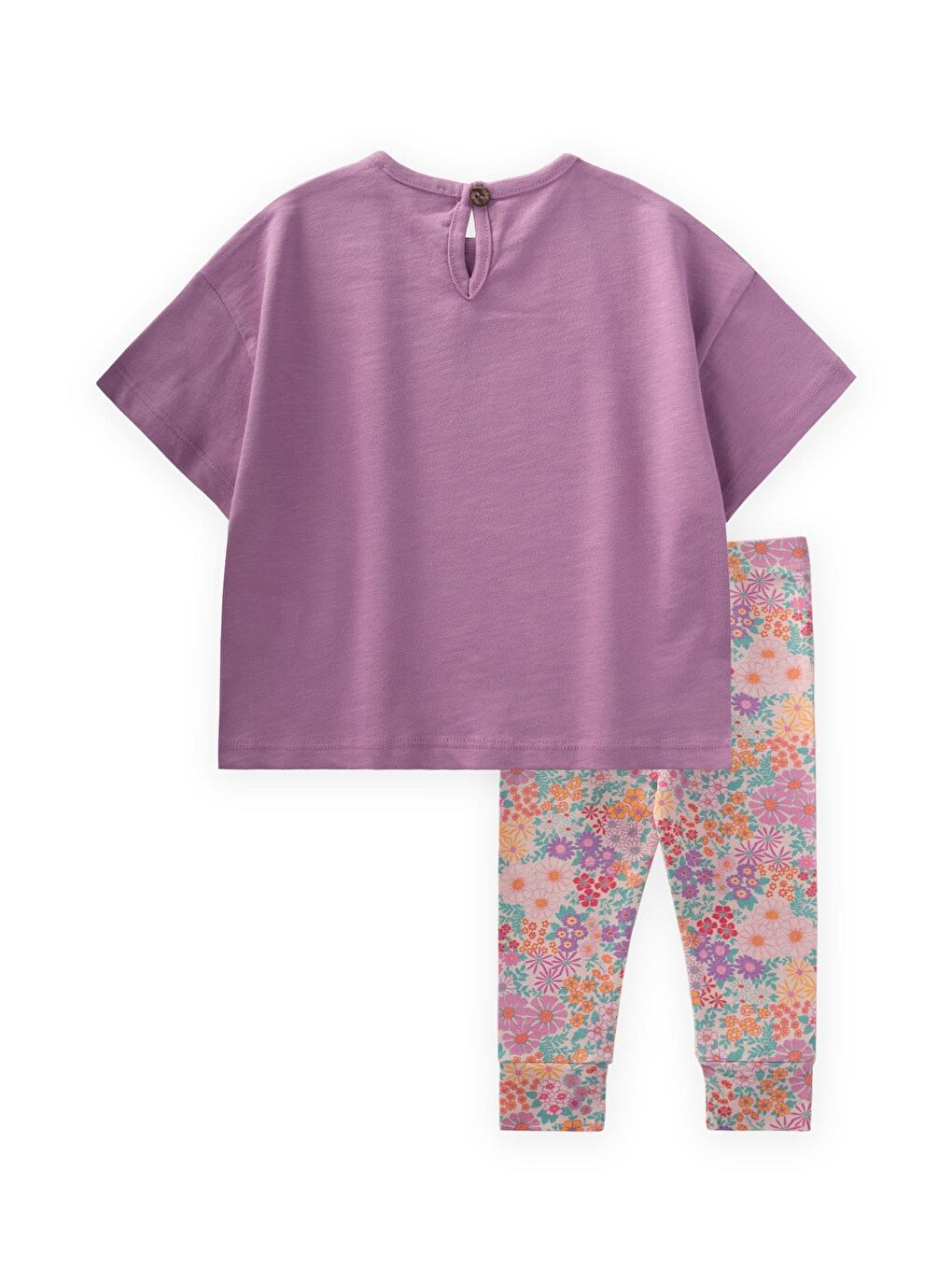 Mor Kız Çocuk Baskılı Takım-1