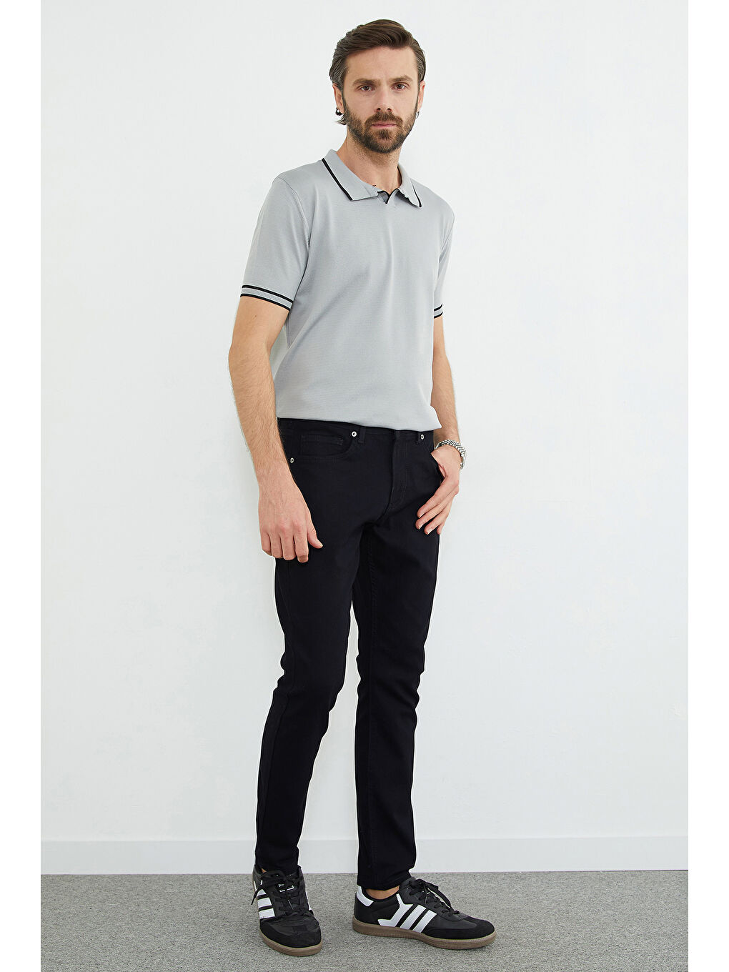 Mavi Düğmeli Fermuarlı Regular Fit Jean-3