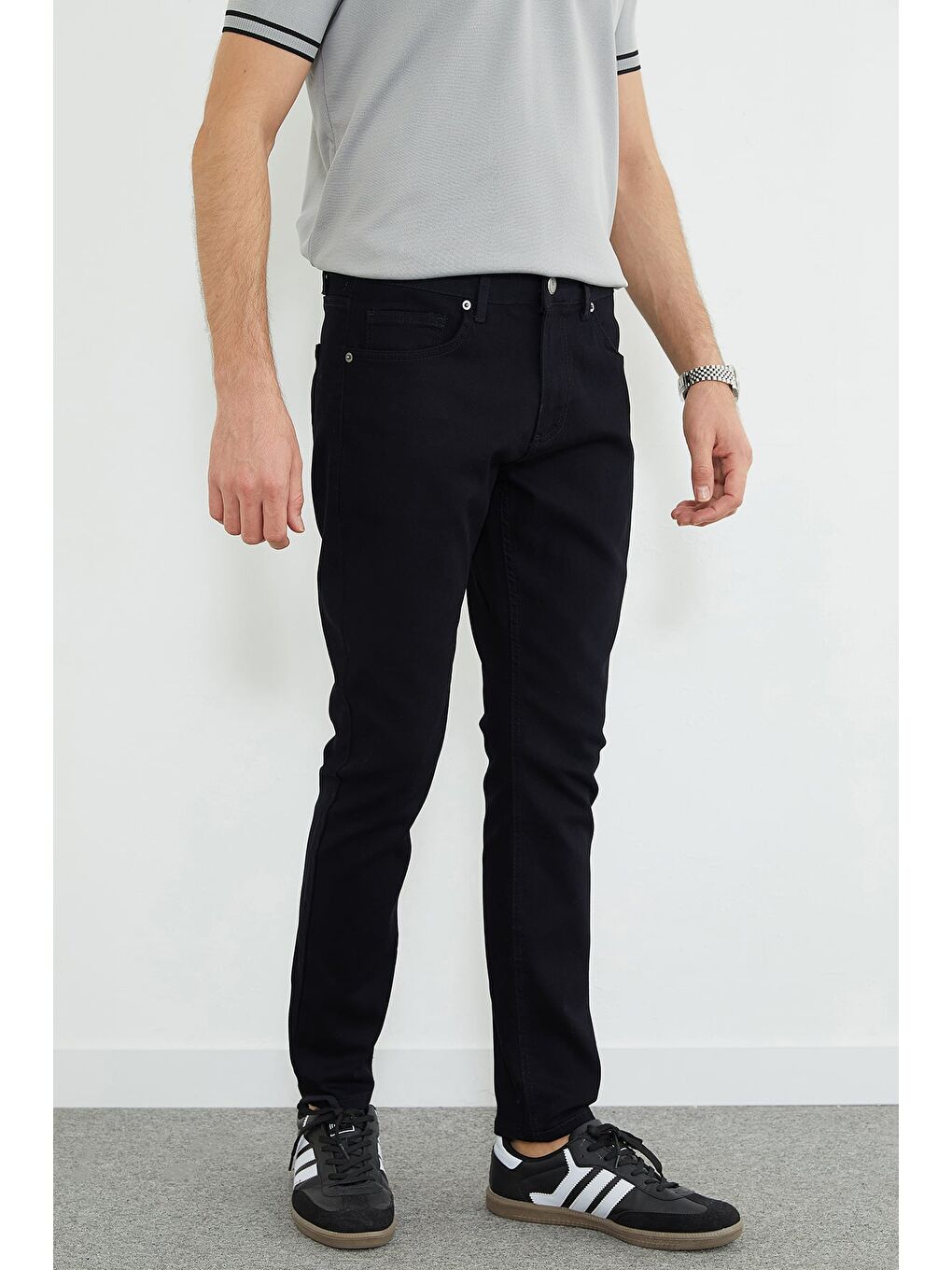 Mavi Düğmeli Fermuarlı Regular Fit Jean-4
