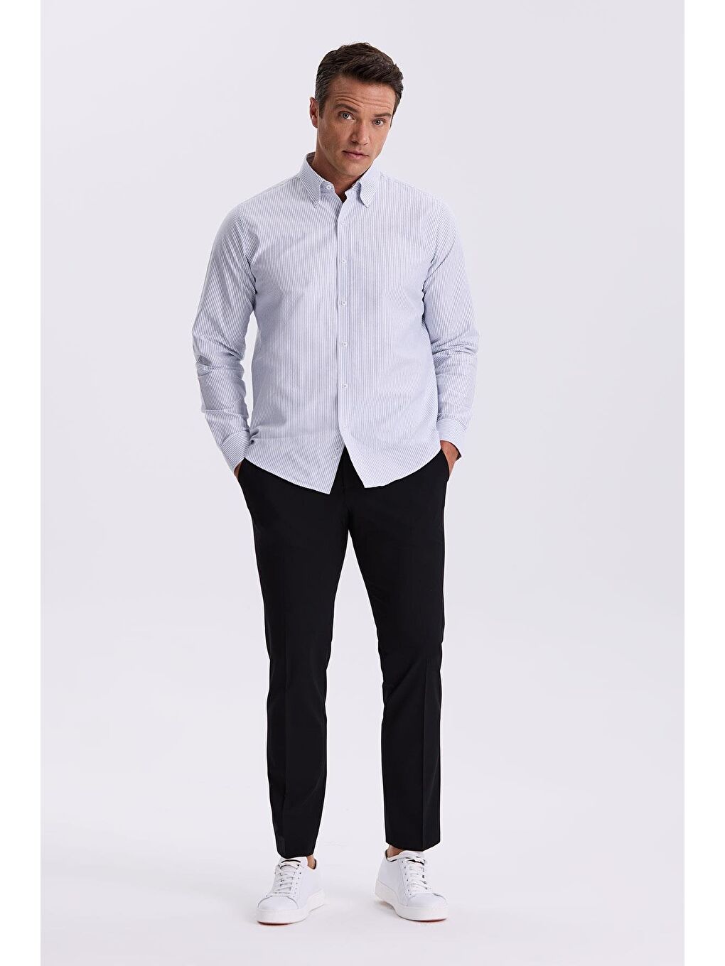 Siyah Comfort Fit Bambu Karışımlı Rahat Kesim Esnek Kumaş Pantolon