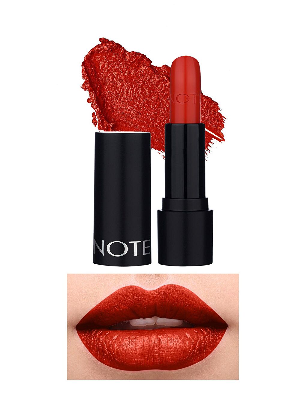 Note Cosmetique Kırmızı Deep Impact Lipstick Kremsi Dokulu Yarı Parlak Ruj 12 Flaming Heart Red - Kırmızı - 1