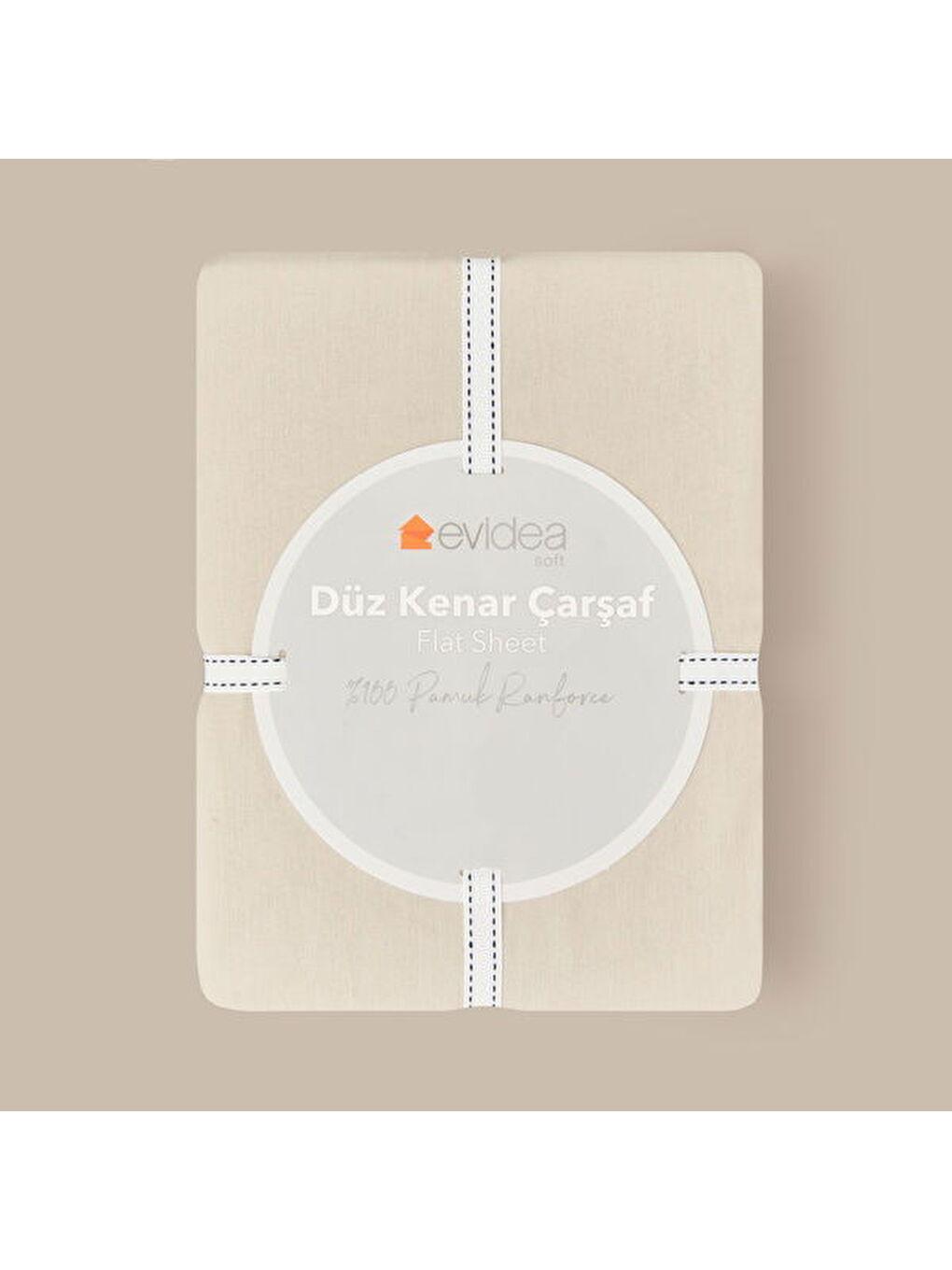 Soft Basic Çift Kişilik Düz Kenar Çarşaf - Bej - 240x260 cm-1