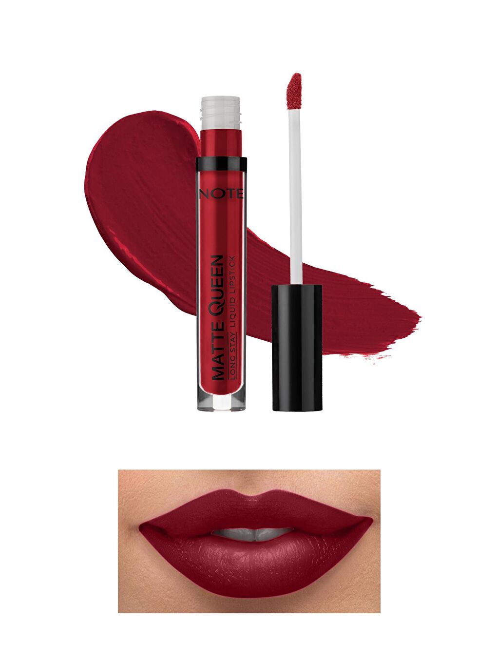 Note Cosmetique Kırmızı Matte Queen Lipstick Kalıcı Likit Ruj 16 Royal Velvet - Kırmızı - 1