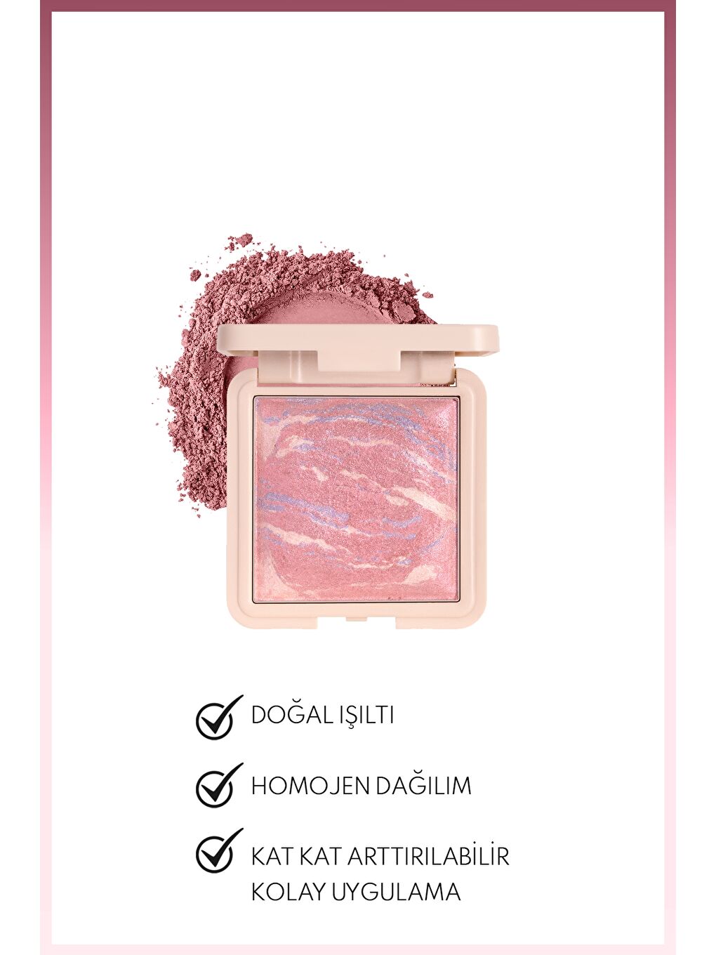 Marble Baked Blusher Fırınlanmış Allık - 03 Pink Aura-1