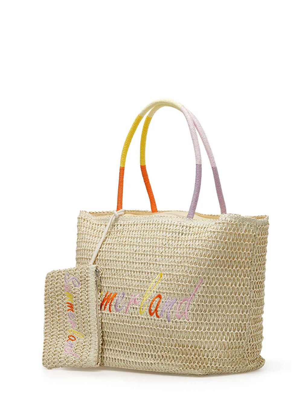Bej HASIR NAKIS PLJ 5FX Kum Kadın Plaj Çantası-1
