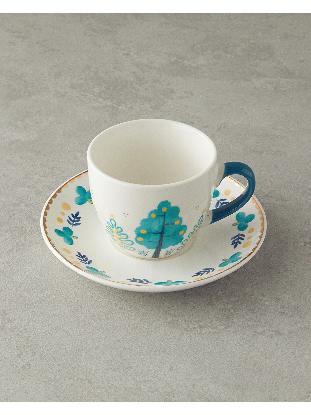 Love Jungle New Bone China Fincan Takımı 4 Parça 2 Kişilik Yeşil-1