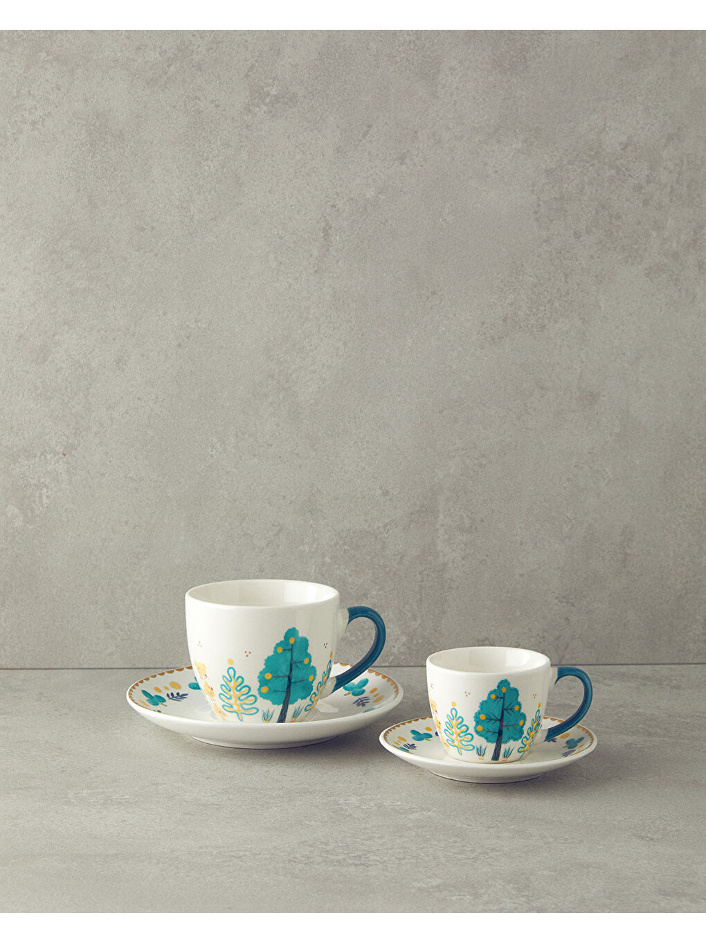 Love Jungle New Bone China Fincan Takımı 4 Parça 2 Kişilik Yeşil-3