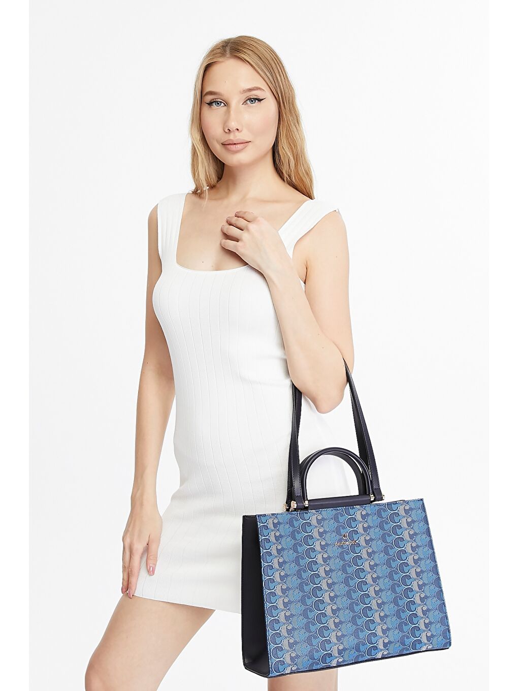 Mavi Kadın el ve Askılı Çanta