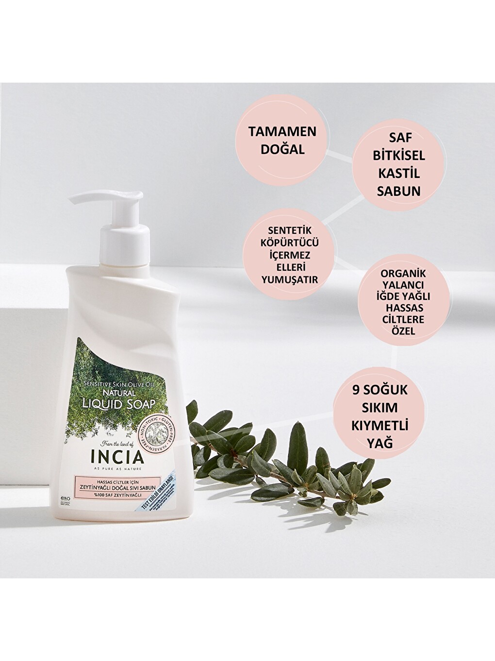 %100 Doğal Sıvı Kastil Sabunu Hassas Ciltler İçin Zeytinyağlı 10 Bitkisel Değerli Yağ Vegan 250 ml-1