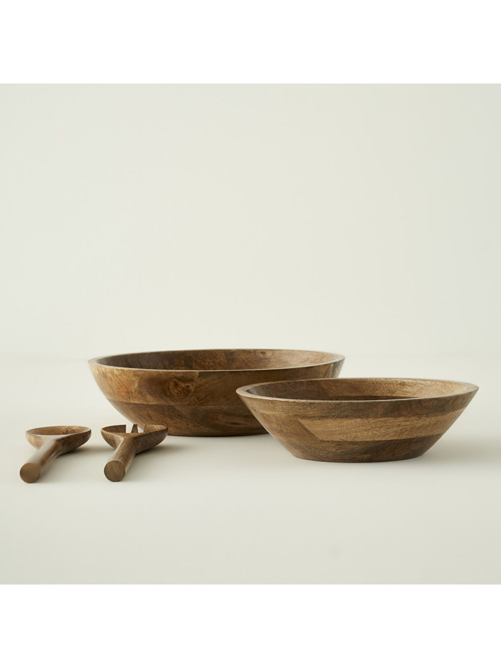 Wooden Mango Salata Servis Seti Kahverengi (28x7 cm)-3