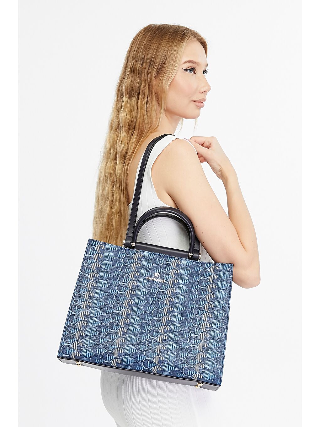 Mavi Kadın el ve Askılı Çanta-3