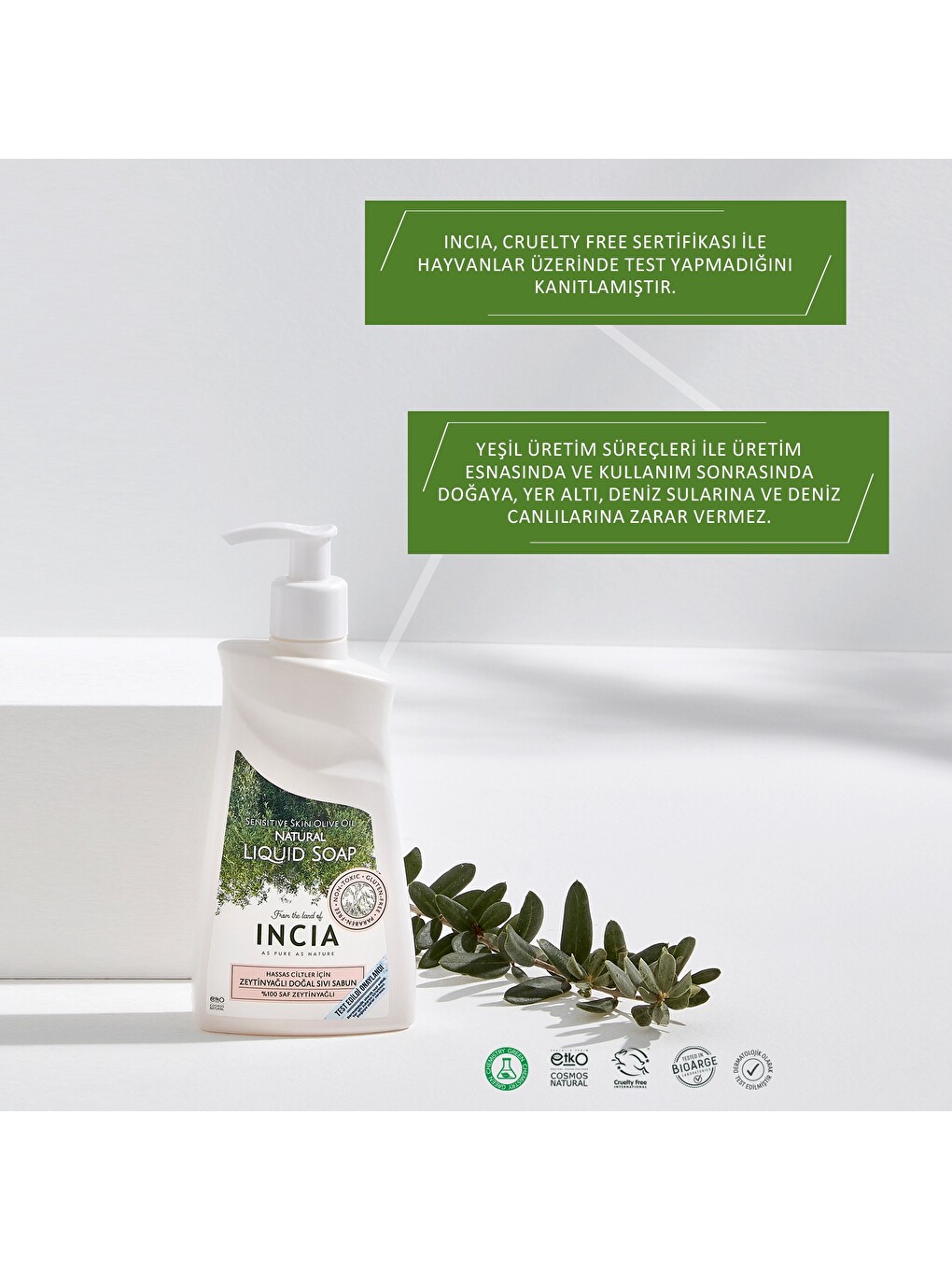 %100 Doğal Sıvı Kastil Sabunu Hassas Ciltler İçin Zeytinyağlı 10 Bitkisel Değerli Yağ Vegan 250 ml-2