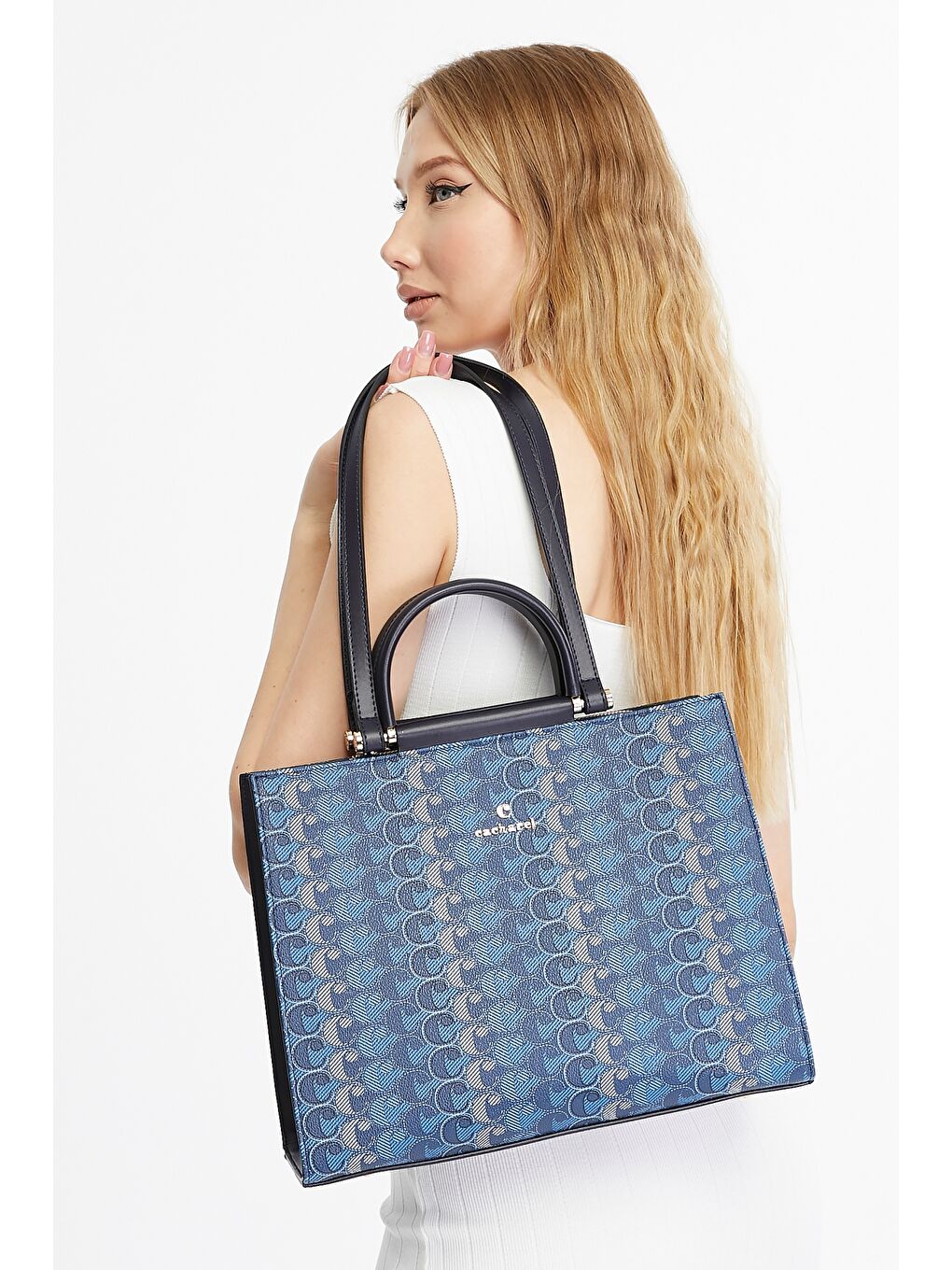 Mavi Kadın el ve Askılı Çanta-4