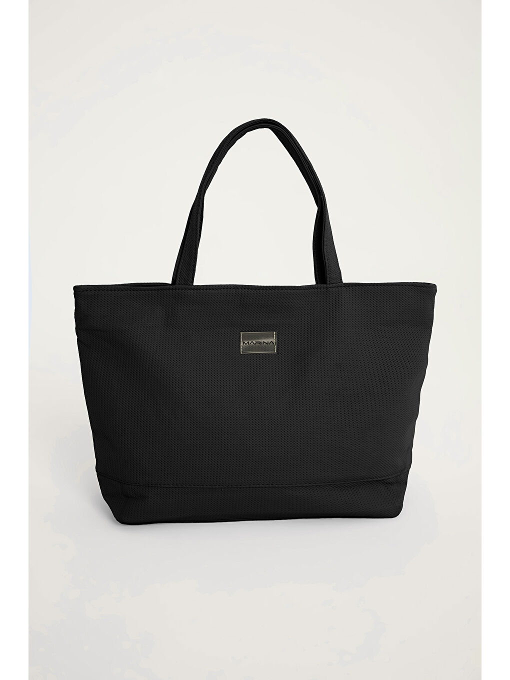 Siyah Suni Deri Plaj Çantası Astarlı CA2502-1-2