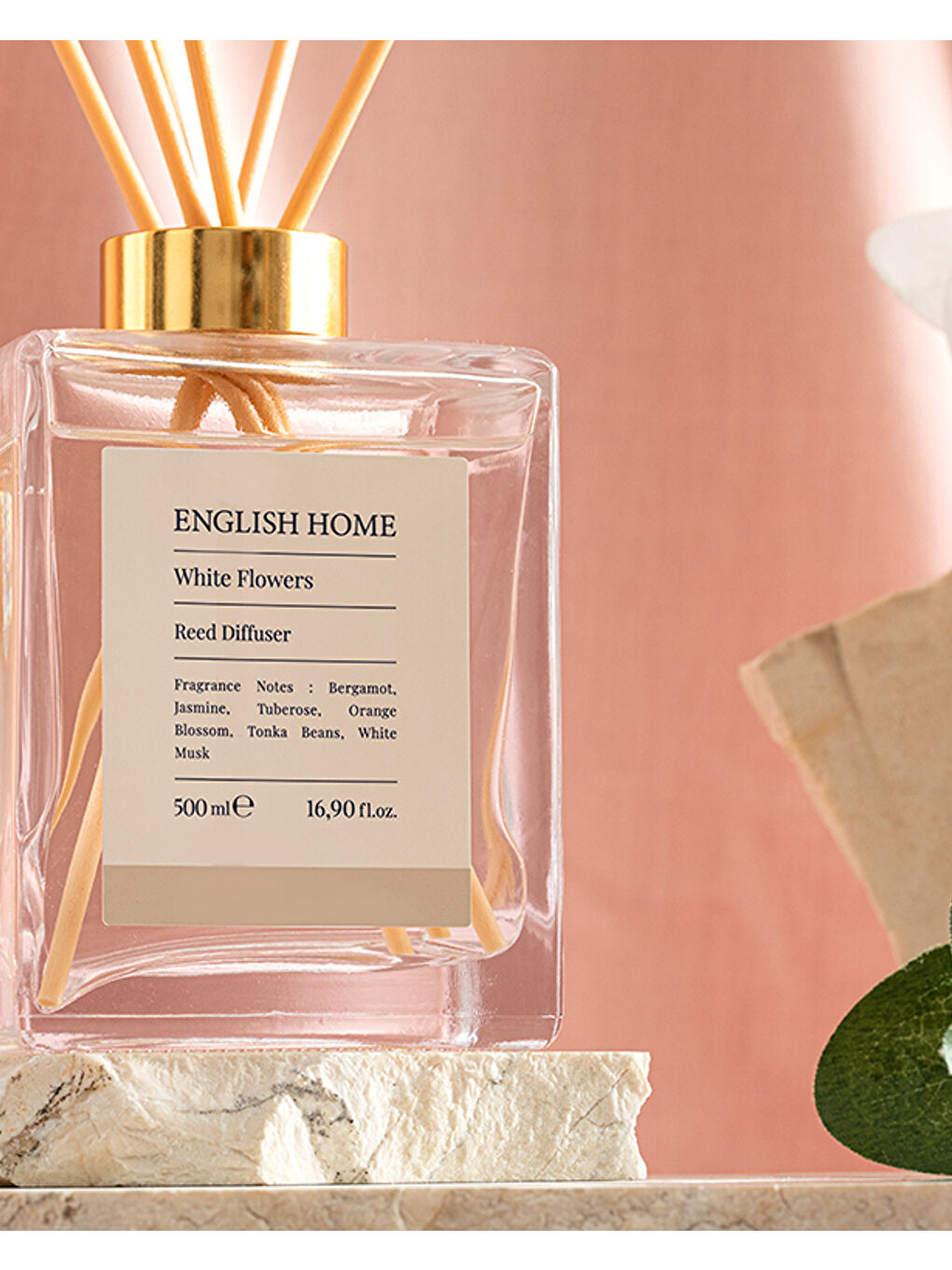 Bej Beyaz Çiçekler Çubuklu Oda Kokusu 500 ml-1