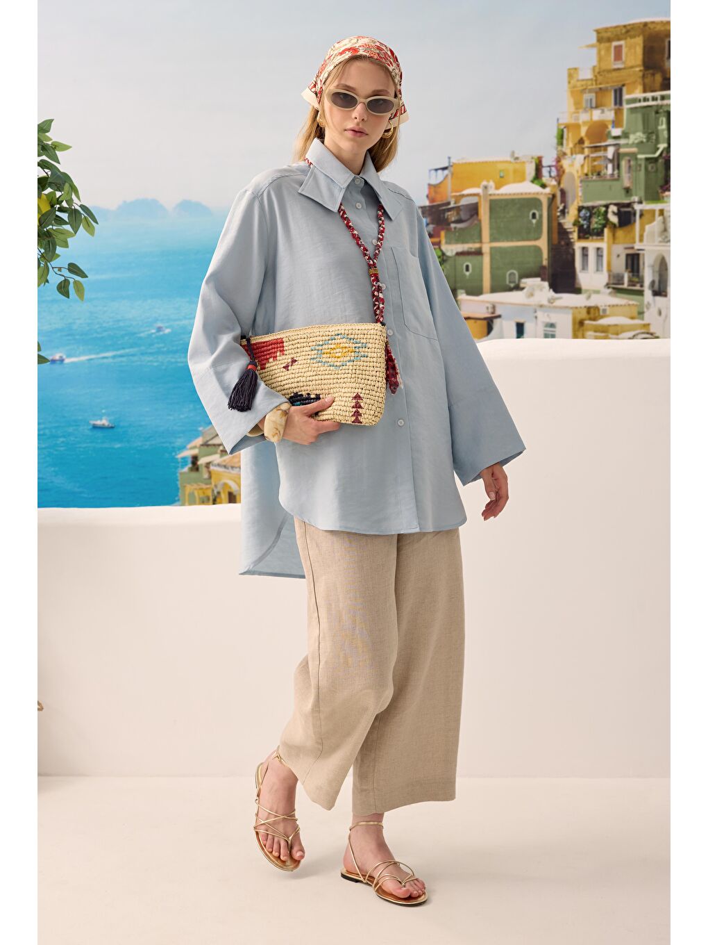 Çift Yakalı Gömlek Bebe Mavi-2