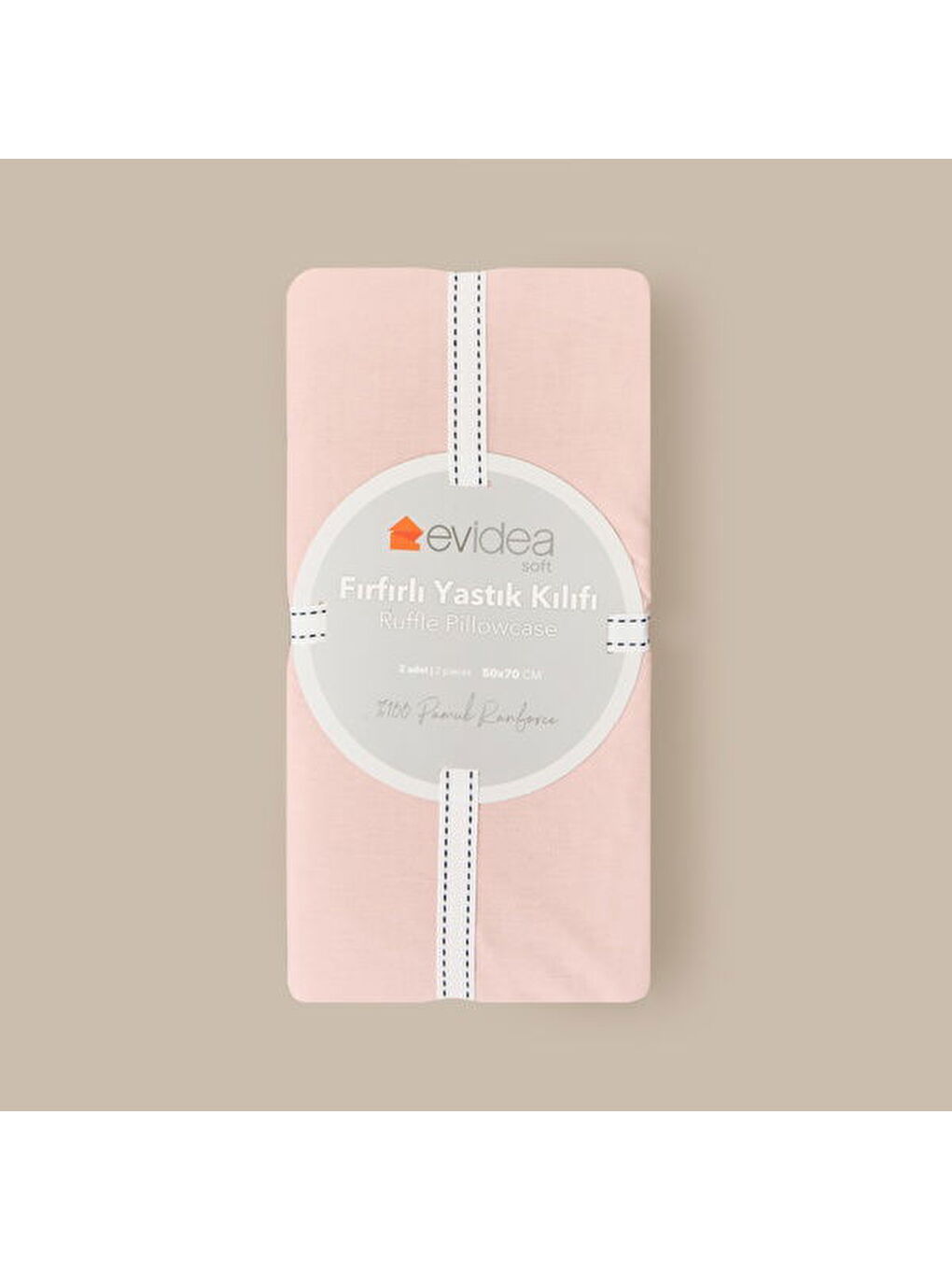 Pembe Soft Basic Fırfırlı 2'li Yastık Kılıfı - Gülkurusu - 50x70 cm-1