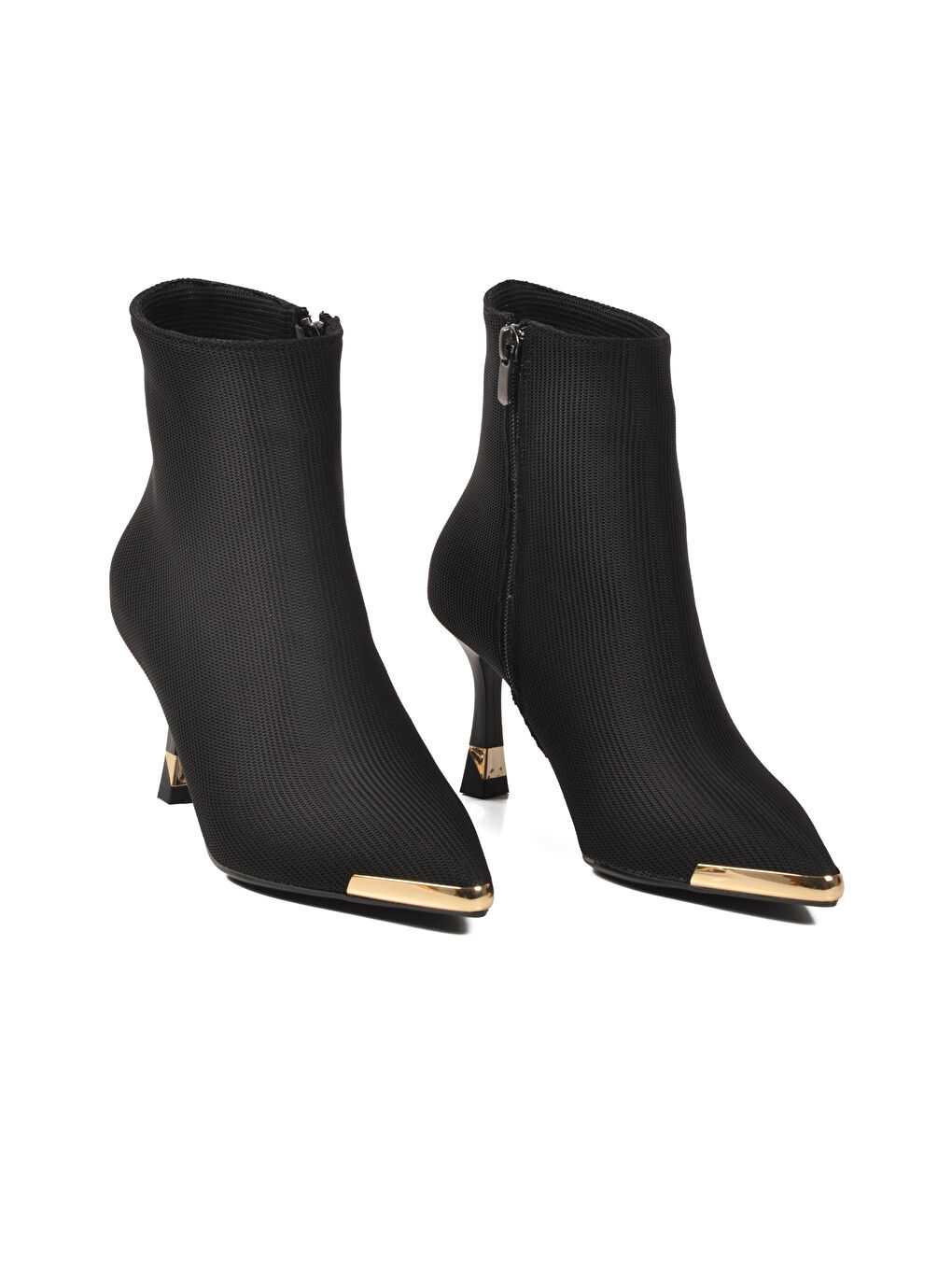 Siyah İçi Polarlı Fermuarlı Kadın Topuklu Bot 878605 Z-2