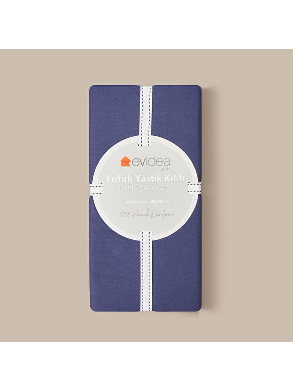 Soft Basic Fırfırlı 2'li Yastık Kılıfı - Lacivert - 50x70 cm-1