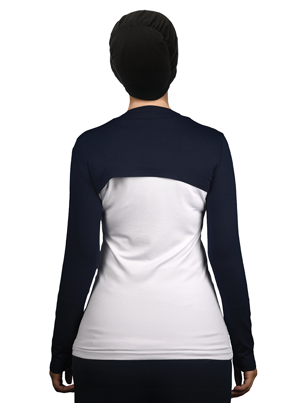 Lacivert Uzun Kollu Tesettür Bolero-3